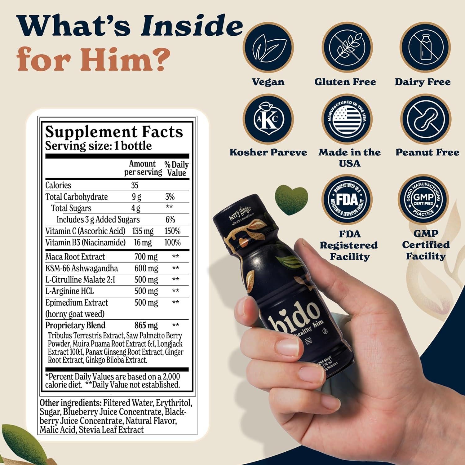 Bido Bebida Herbal de Bienestar para Hombres 15 Unidades