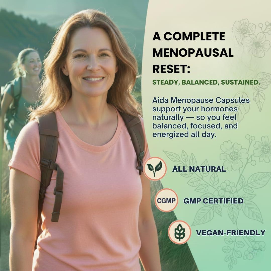 Cápsulas Aida Menopausia - Suplemento Hormonal con Ashwagandha y Maca - 60 Cápsulas