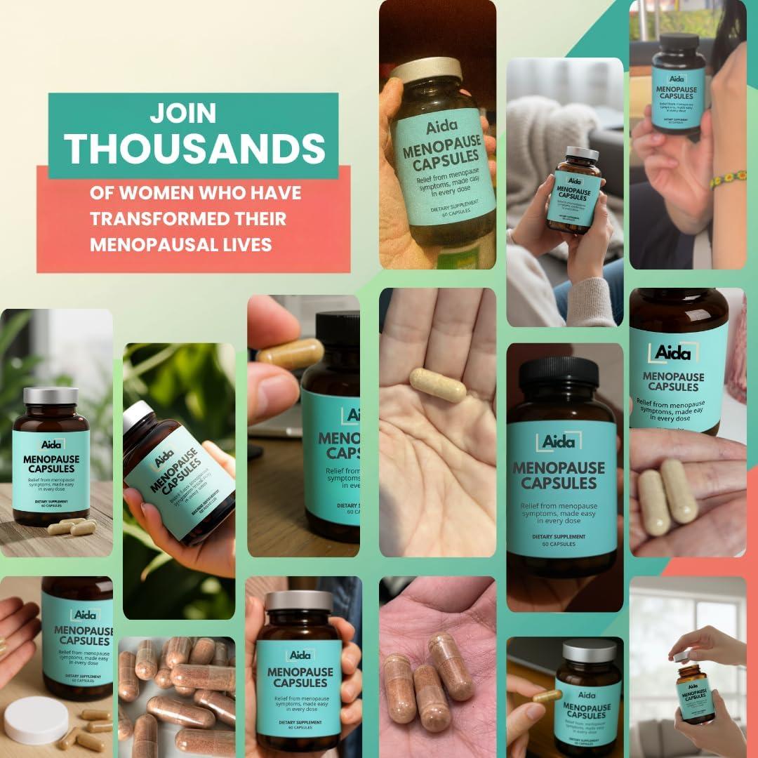 Cápsulas Aida Menopausia - Suplemento Hormonal con Ashwagandha y Maca - 60 Cápsulas