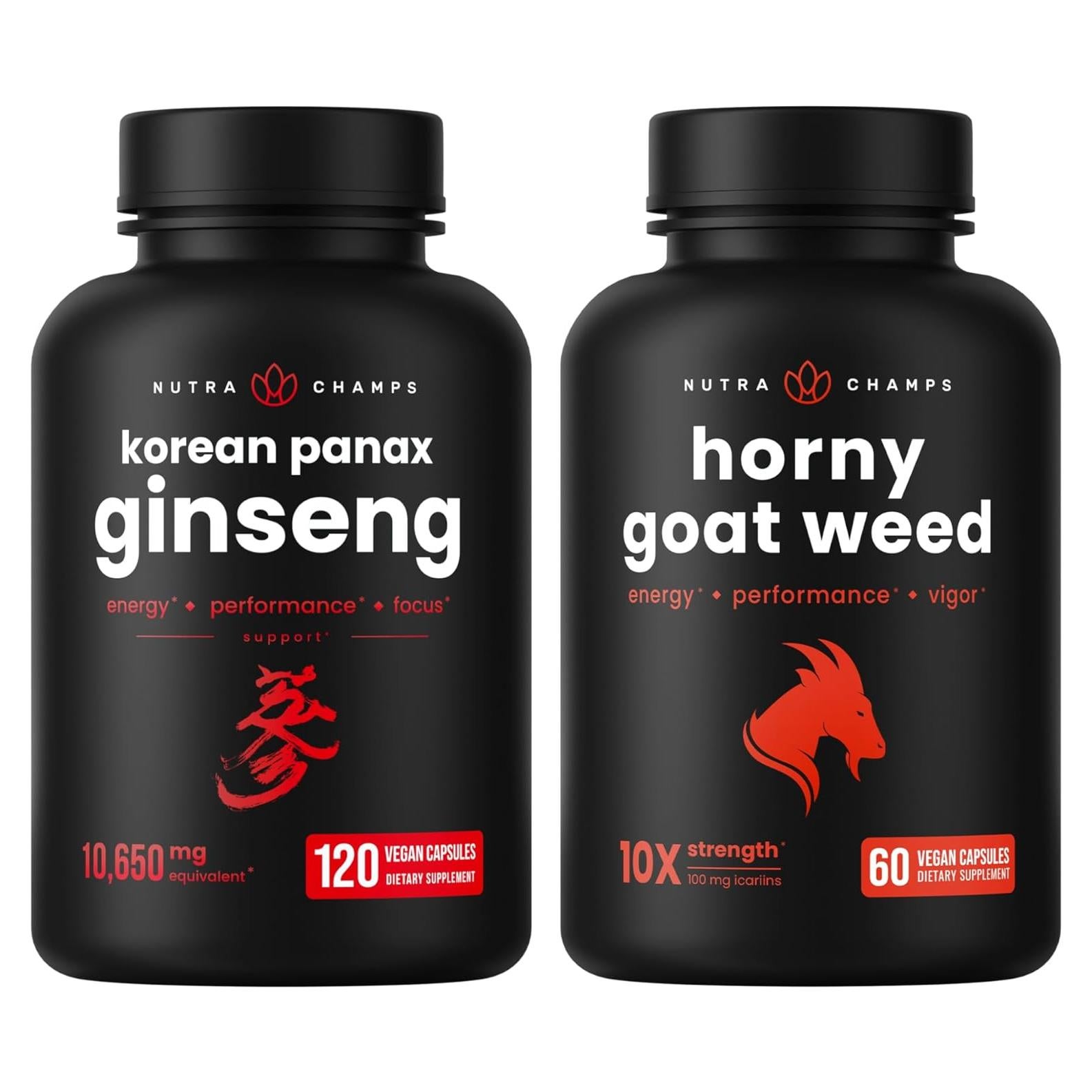 Paquete de Ginseng Coreano y Hierba de Cabra Cornuda NutraChamps