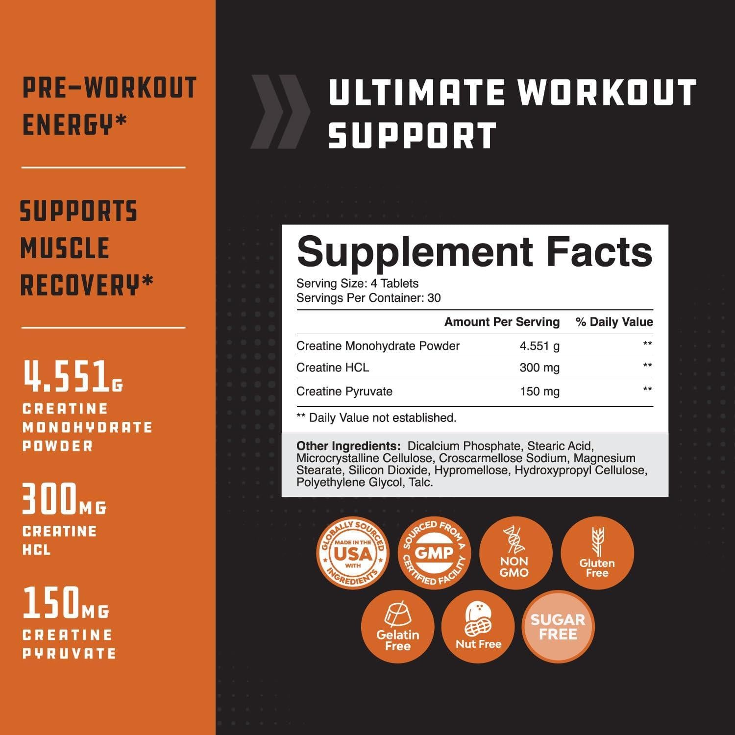 Suplemento de Creatina y Extracto de Hierba de Cabra Horny 1000mg