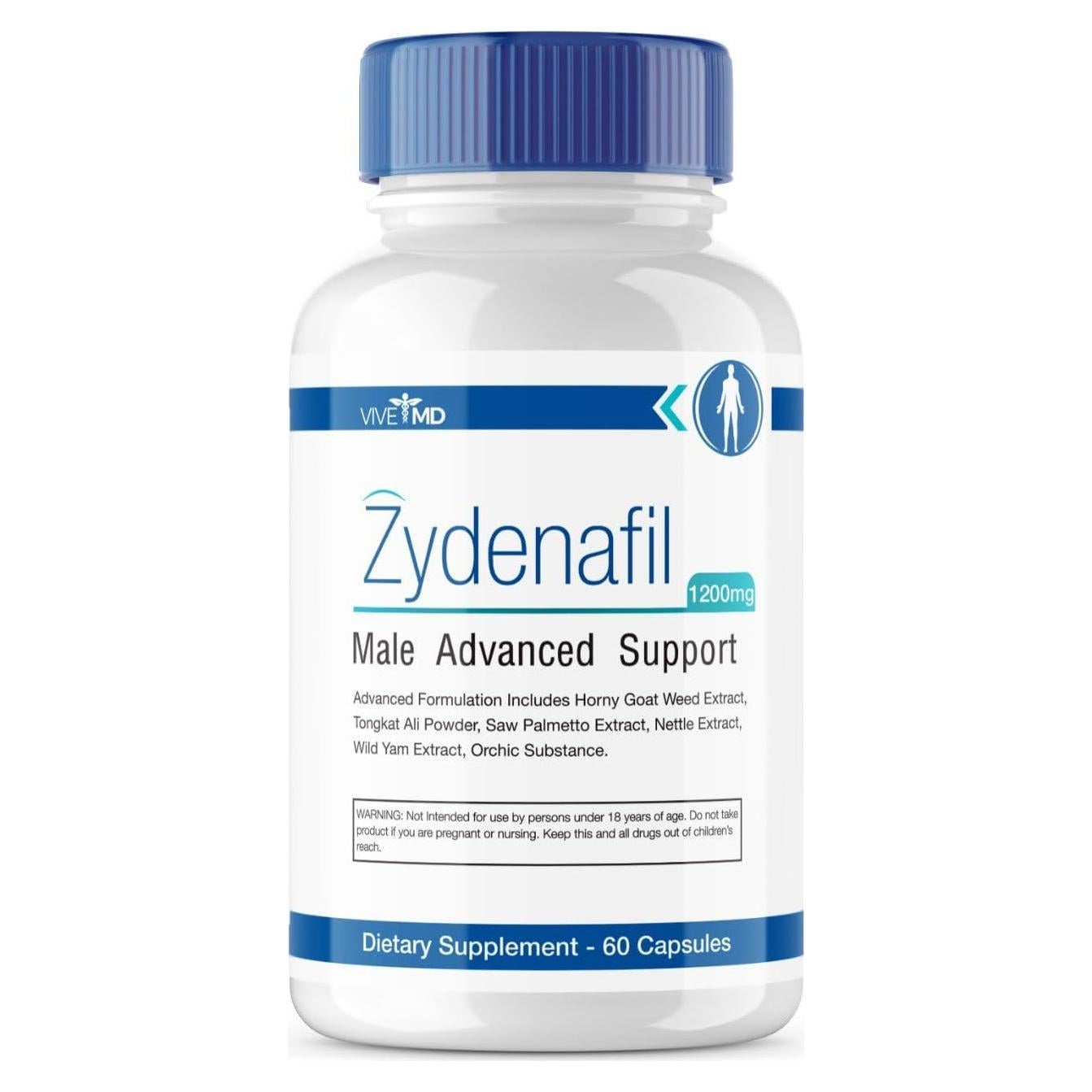 Pastillas VIVE MD Zydenafil 1200mg con Tongkat Ali - 60 Cápsulas