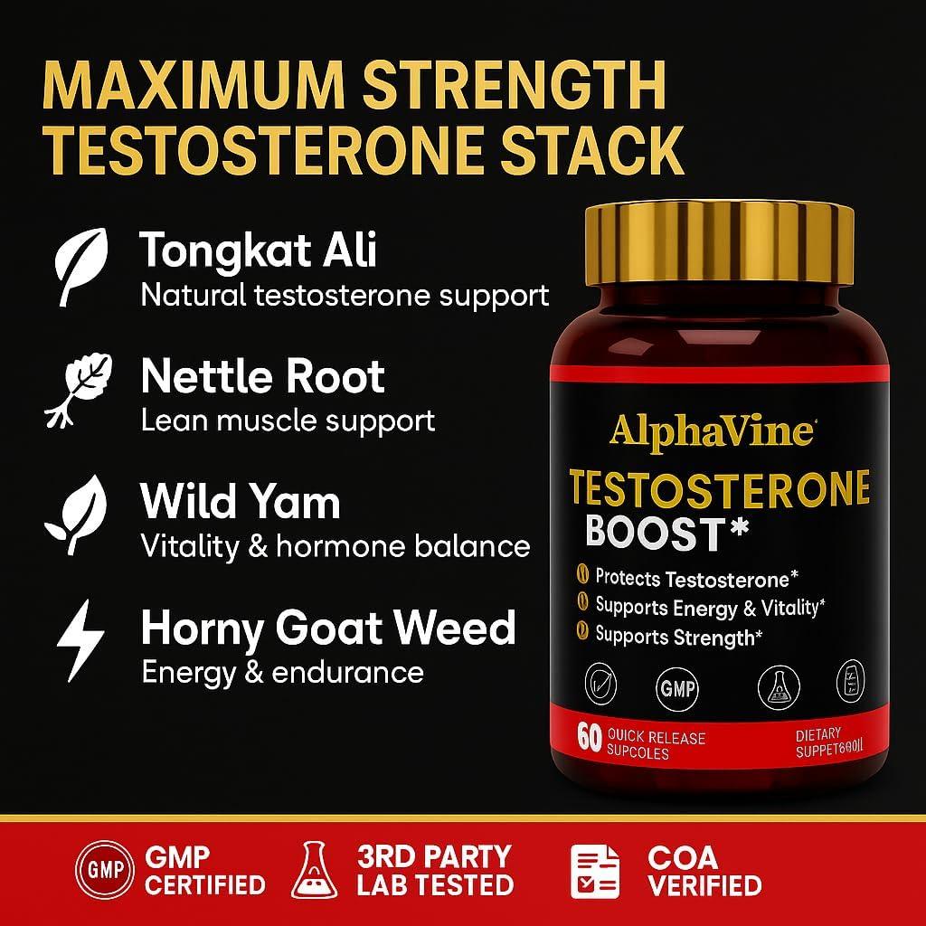 Acelerador de Testosterona ALPHAVINE 60 Cápsulas - Vitalidad Masculina