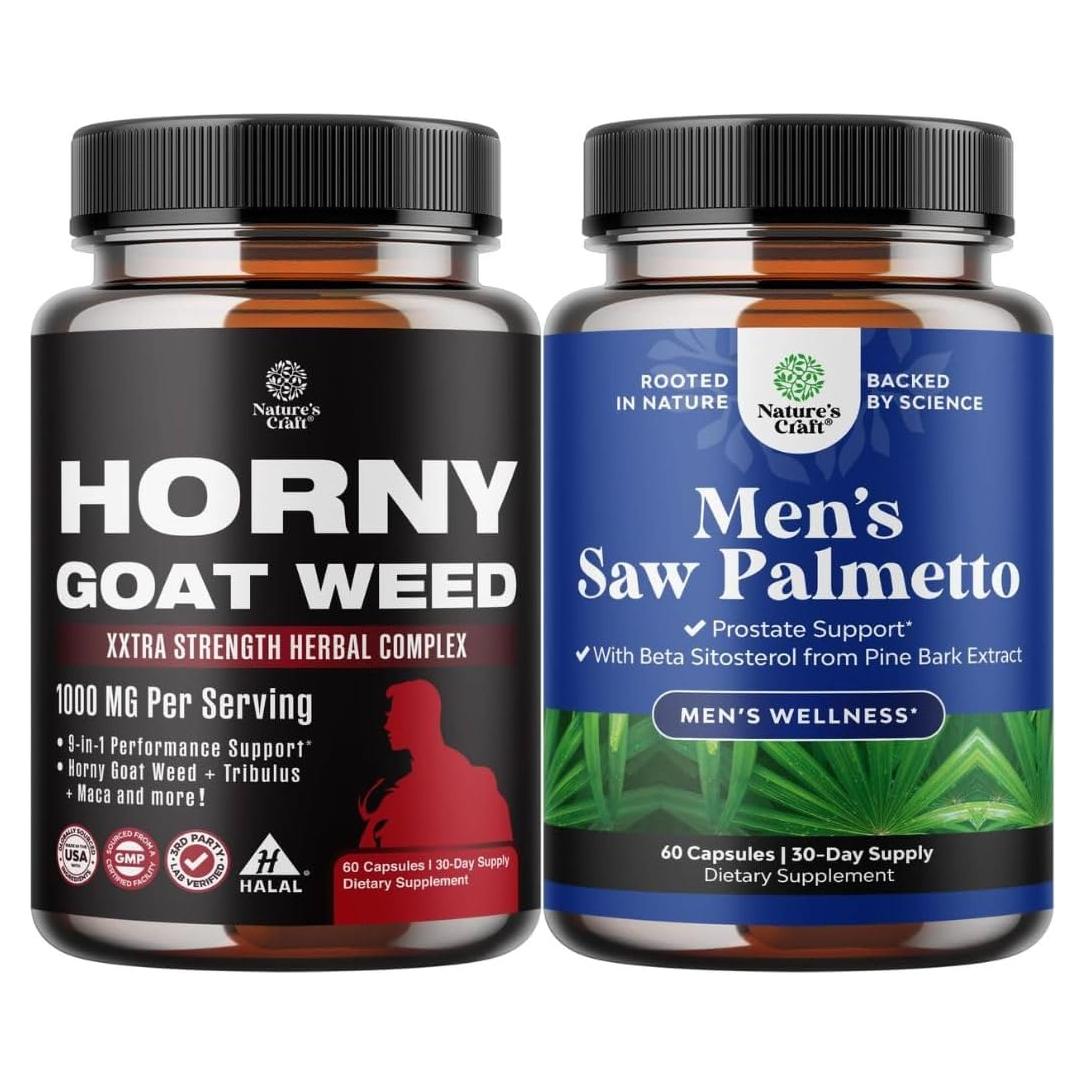 Suplemento Herbal de Hierba de Cabra Horny Natures Craft 1000mg