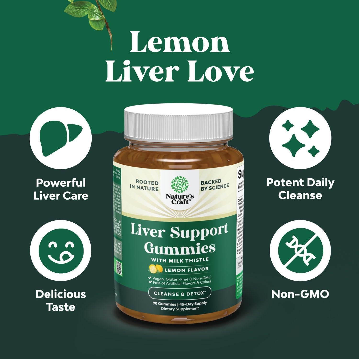 Suplemento Herbal Energizante Natures Craft 1000mg - Gominolas