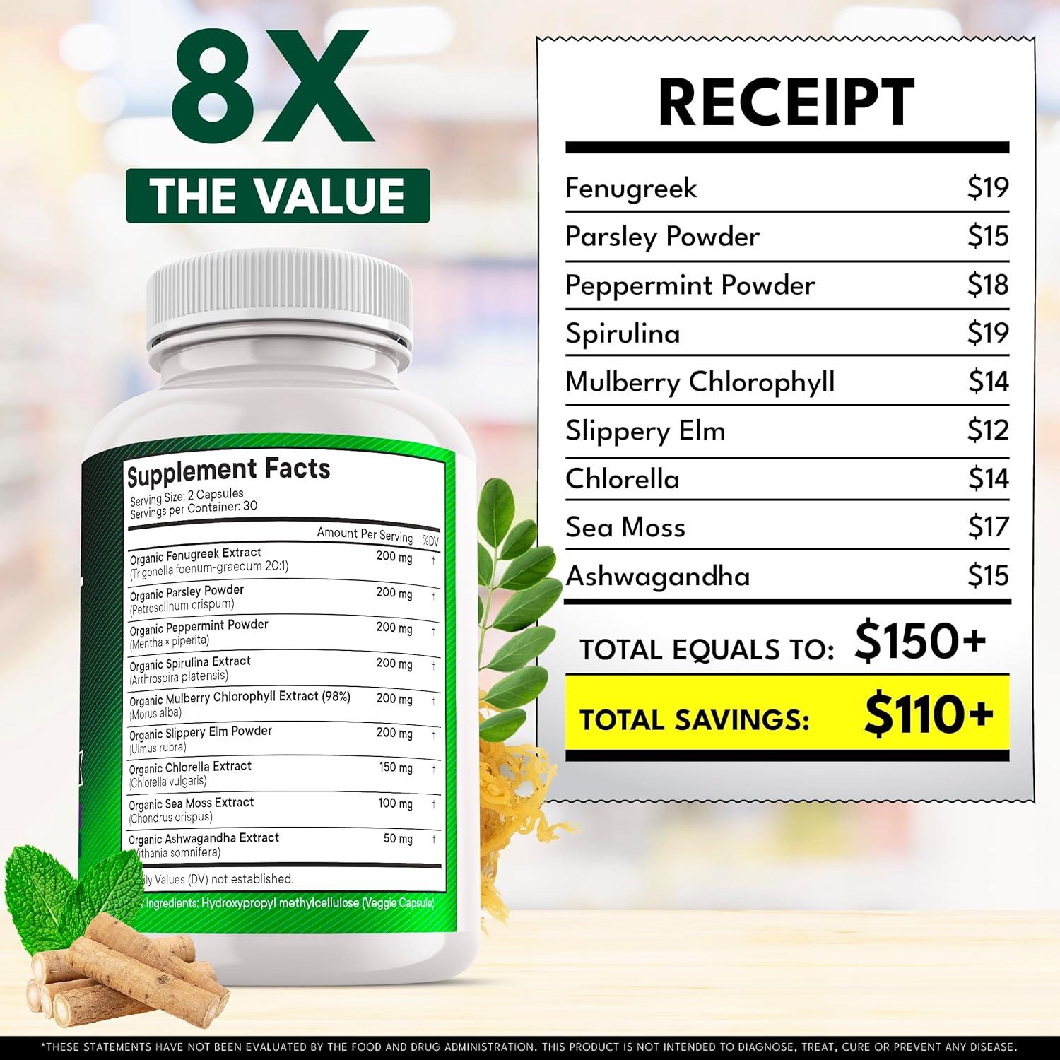 Cápsulas de Clorofila NEW AGE - Suplemento Desodorante Interno 60 Unidades