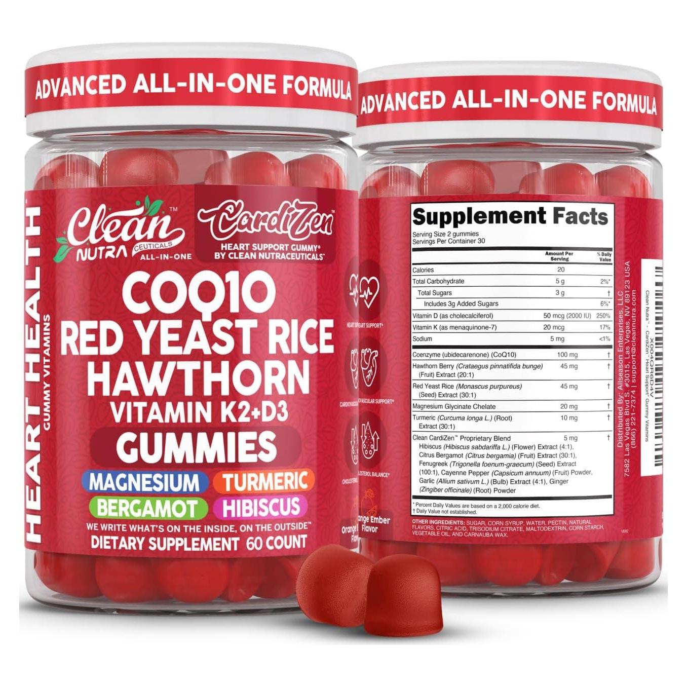 Gomitas Clean Nutraceuticals CoQ10 60 gomitas Suplemento Salud Cardíaca