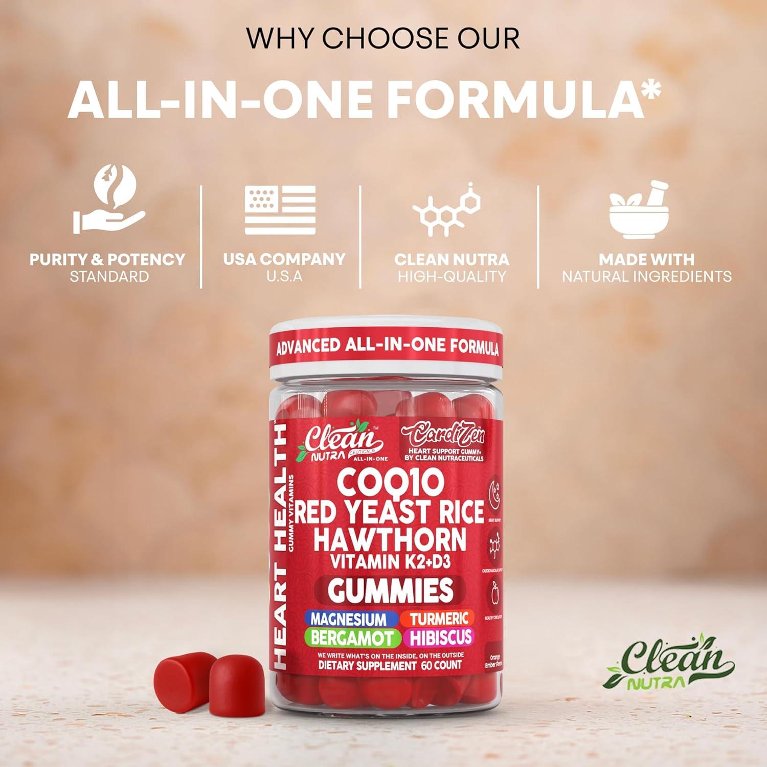 Gomitas Clean Nutraceuticals CoQ10 60 gomitas Suplemento Salud Cardíaca