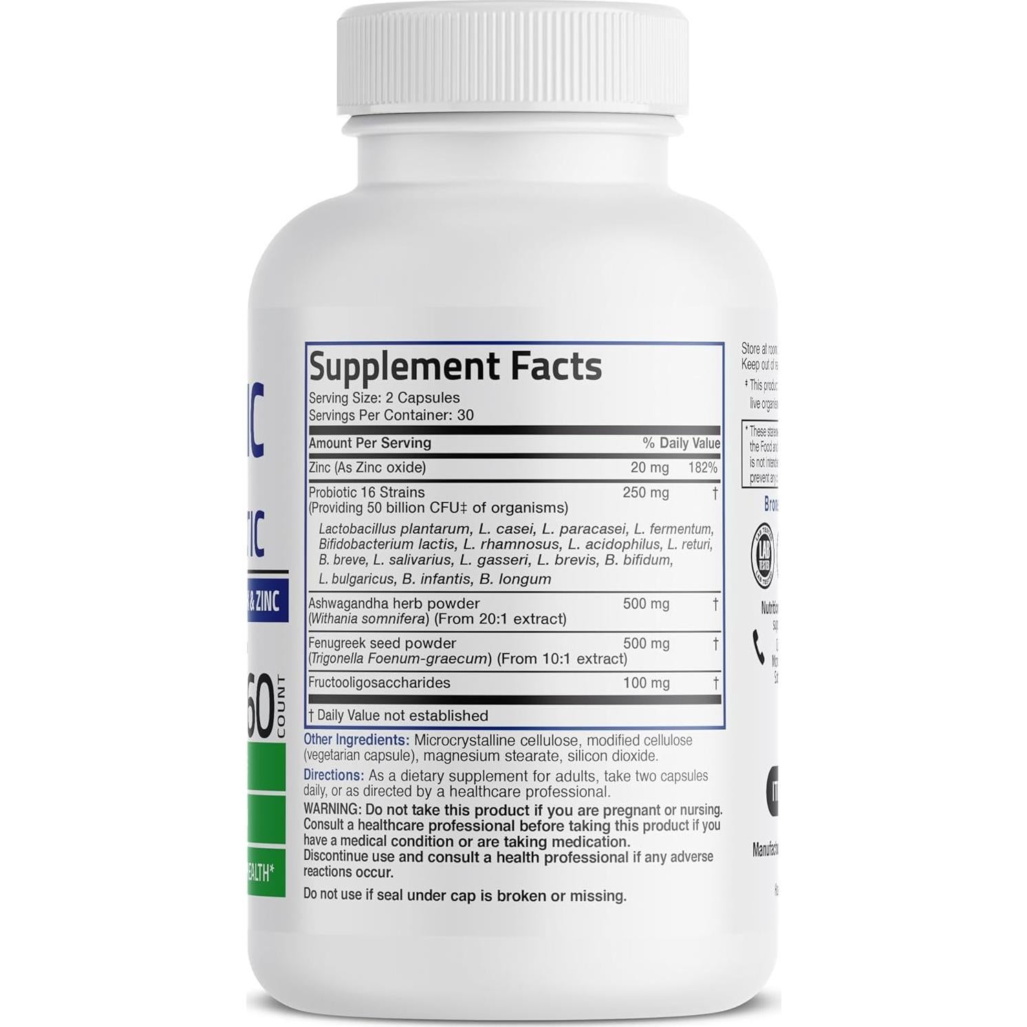 Probiótico para hombres Bronson 50 mil millones CFU 60 cápsulas