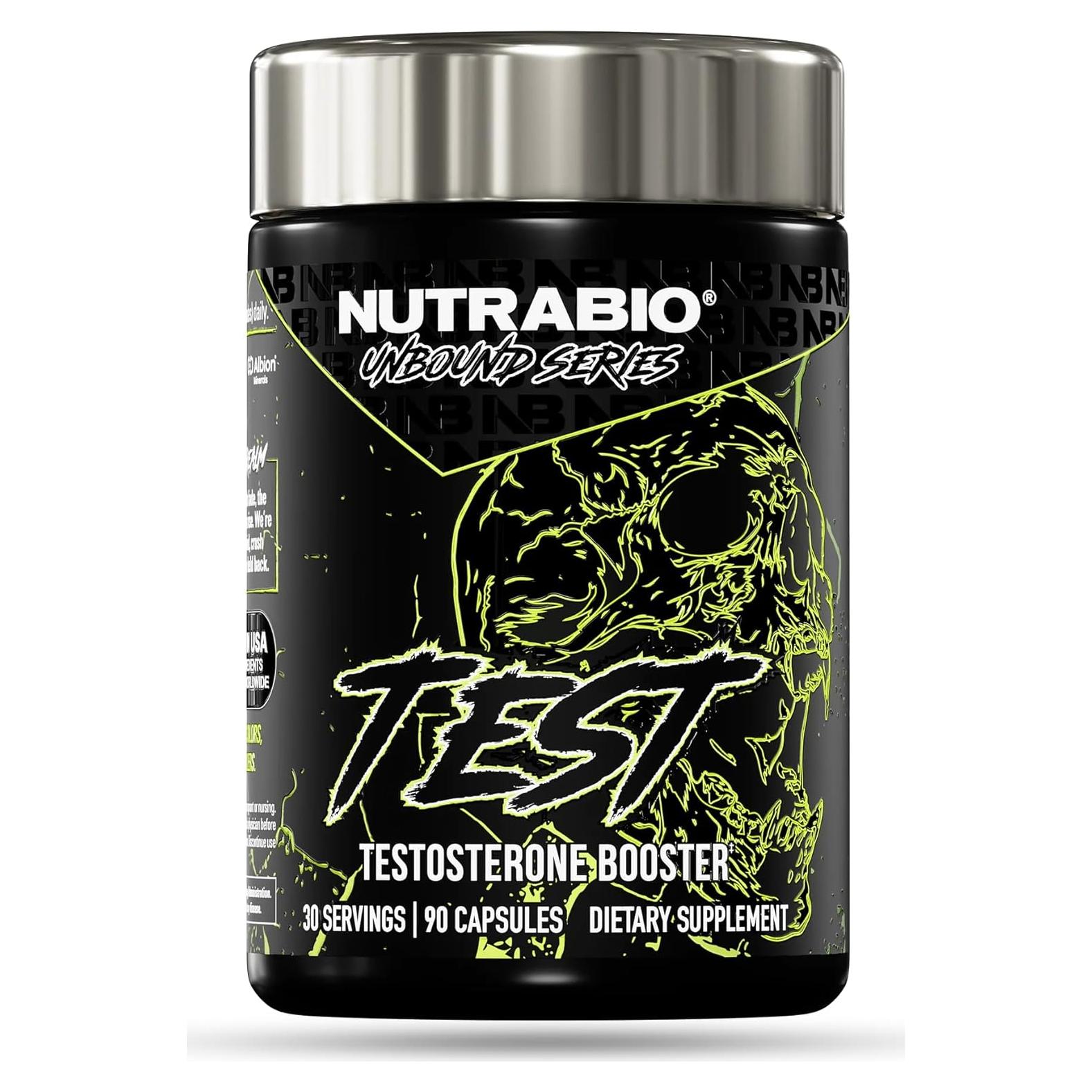 NutraBio Unbound Test, Suplemento Testosterona 90 Cápsulas