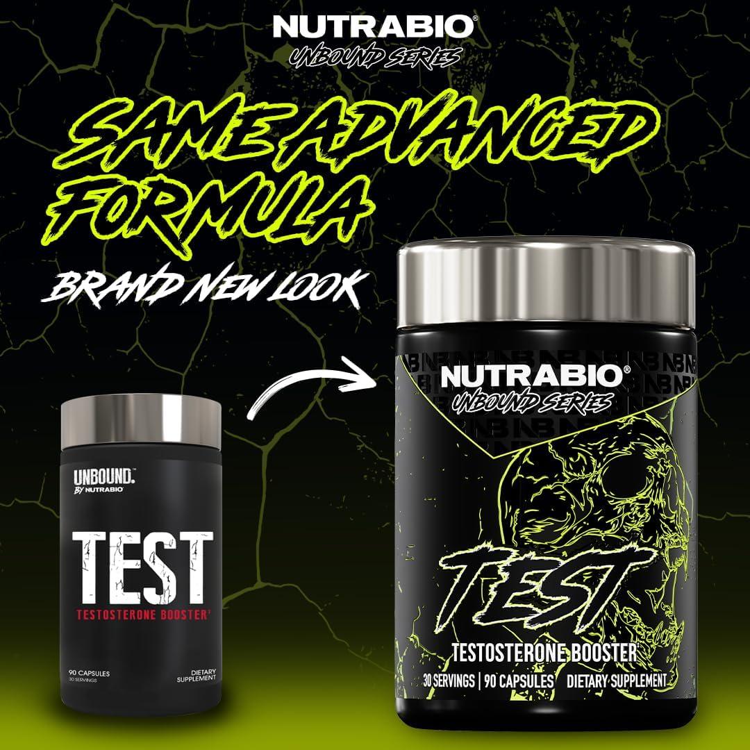 NutraBio Unbound Test, Suplemento Testosterona 90 Cápsulas