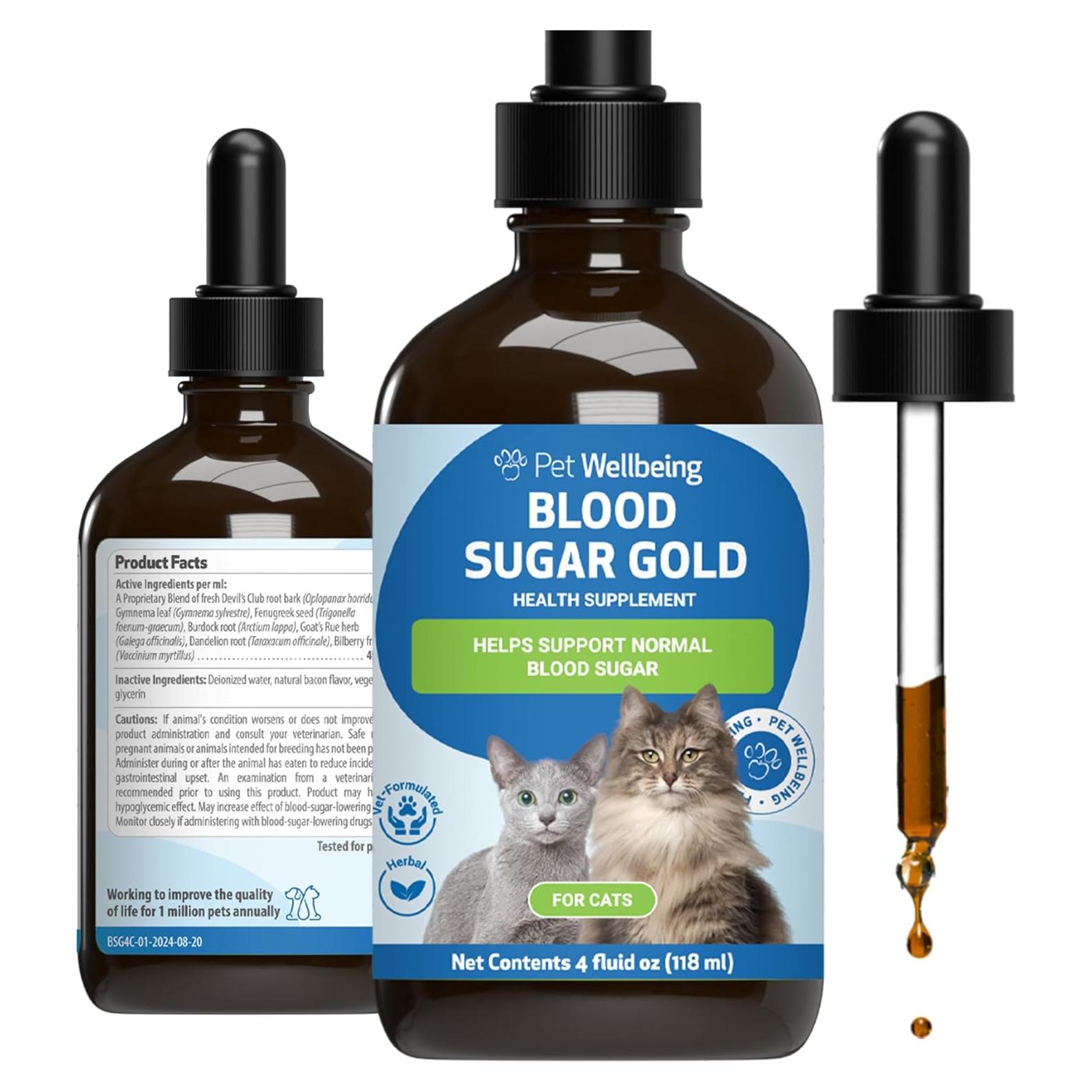 Suplemento Líquido para Gatos Pet Wellbeing Blood Sugar Gold 118ml