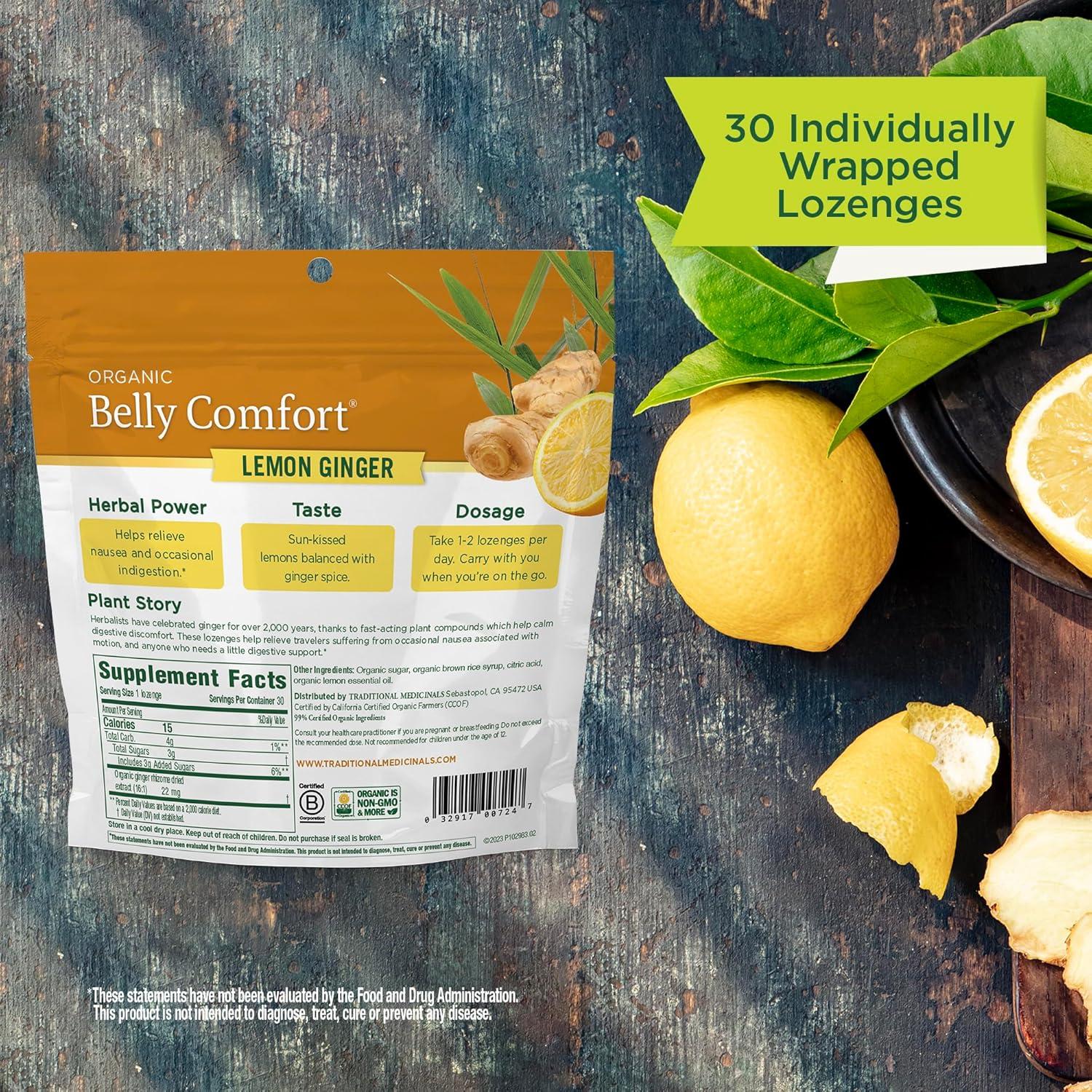 Pastillas Digestivas Orgánicas Limón Jengibre - 30 Unidades - Medicinales Tradicionales