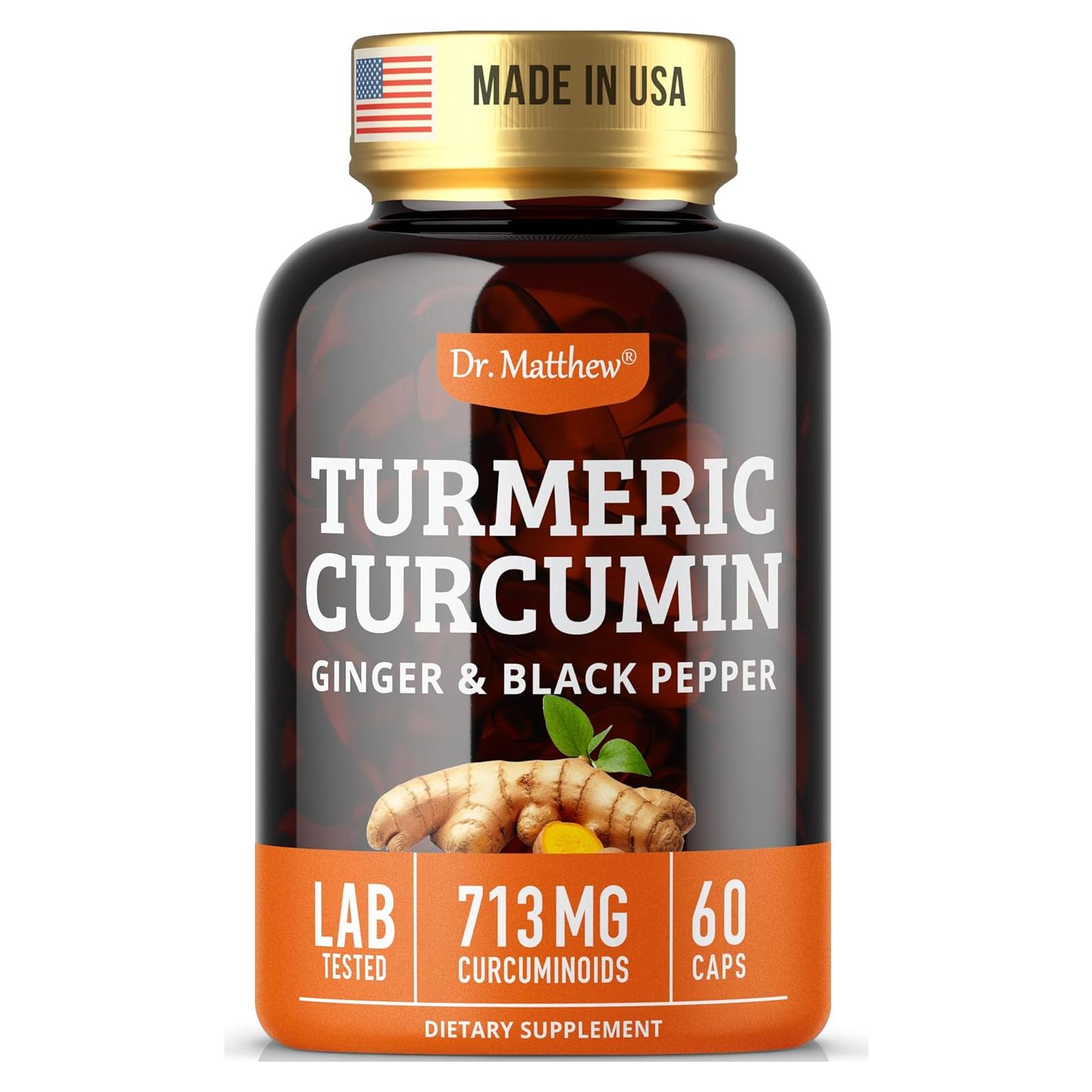 Cápsulas de Cúrcuma 1000mg Dr. Matthew con Pimienta Negra