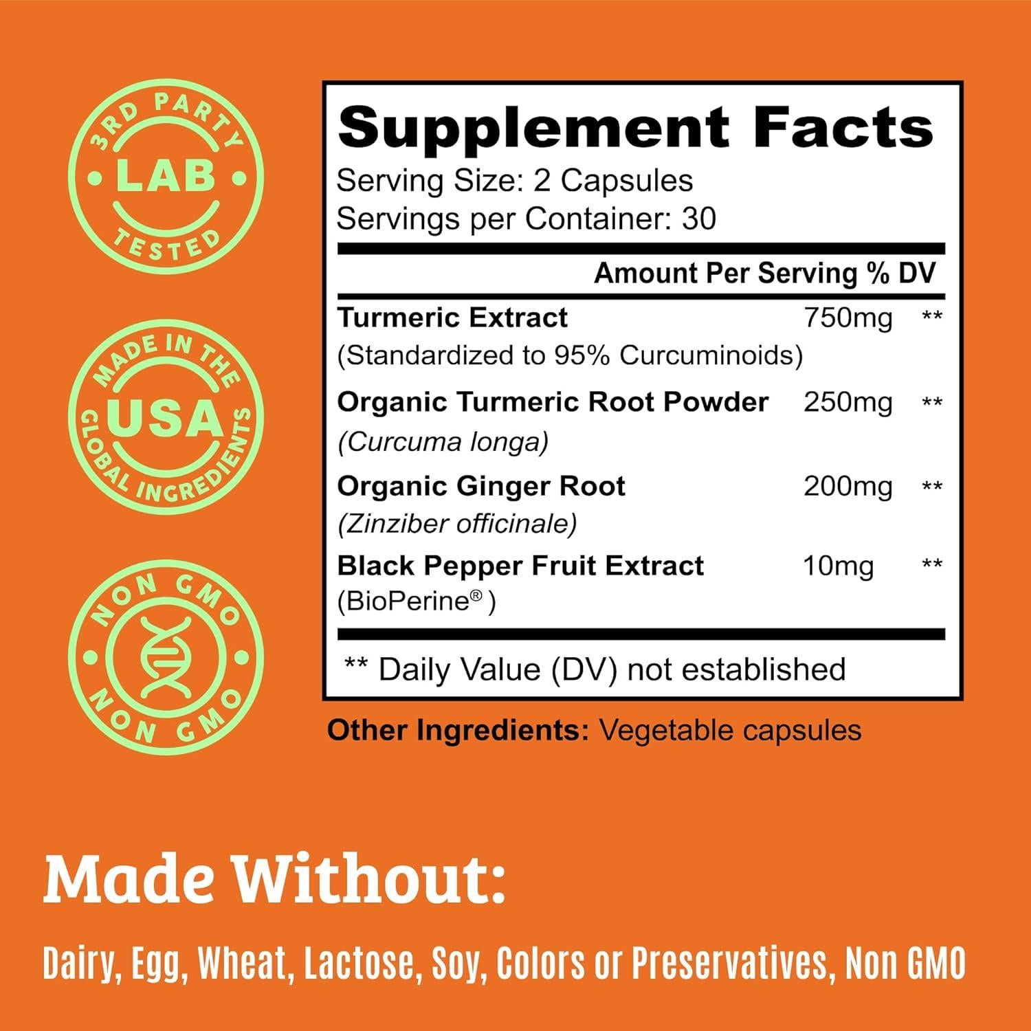 Cápsulas de Cúrcuma 1000mg Dr. Matthew con Pimienta Negra