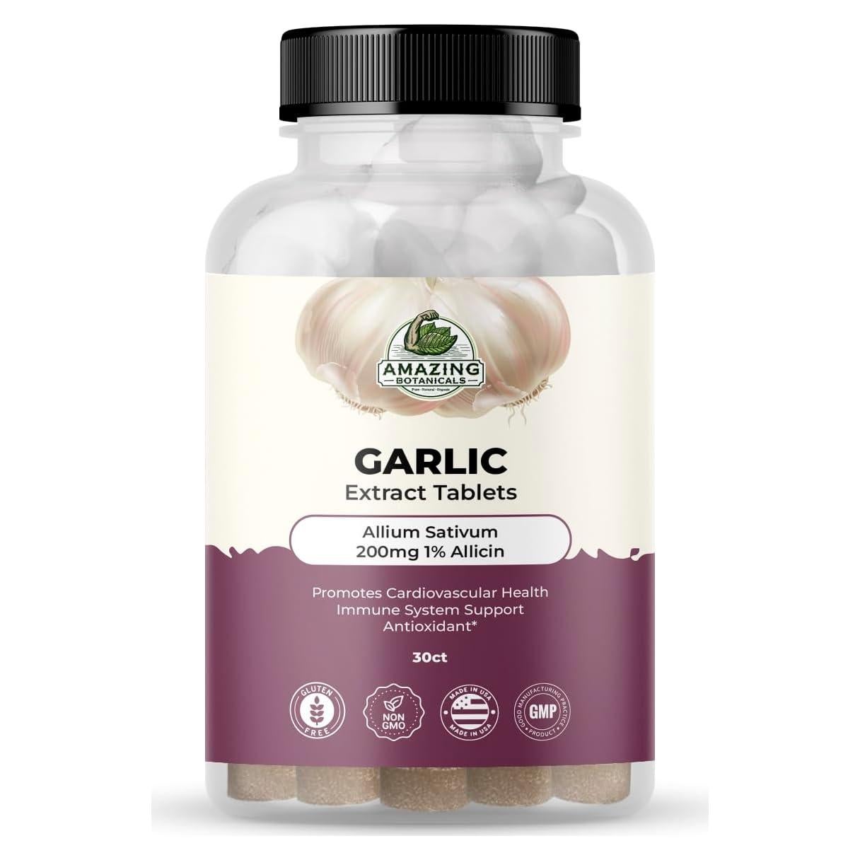 Tabletas de Ajo Amazing Botanicals 200mg - 30 Unidades