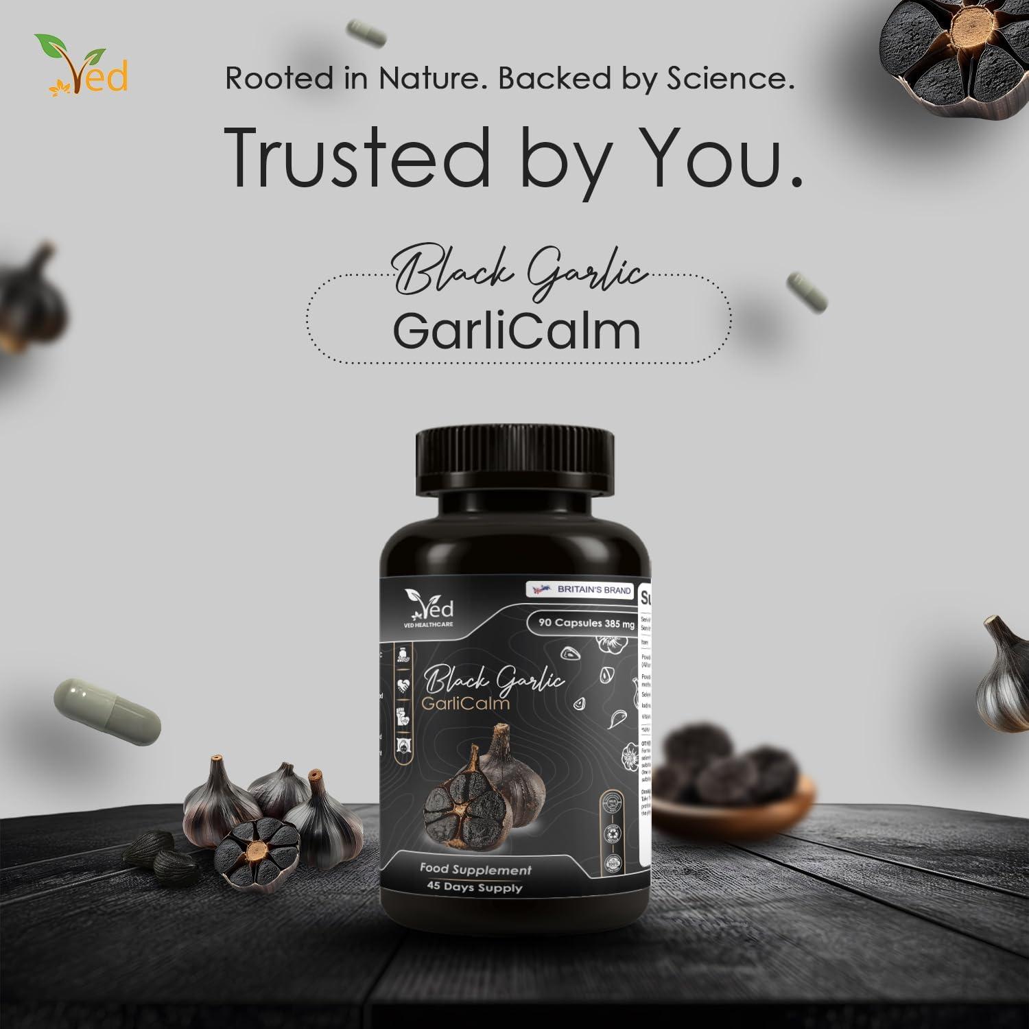 Ved GarliCalm 90 Cápsulas - Suplemento Ajo Negro Sin Olor