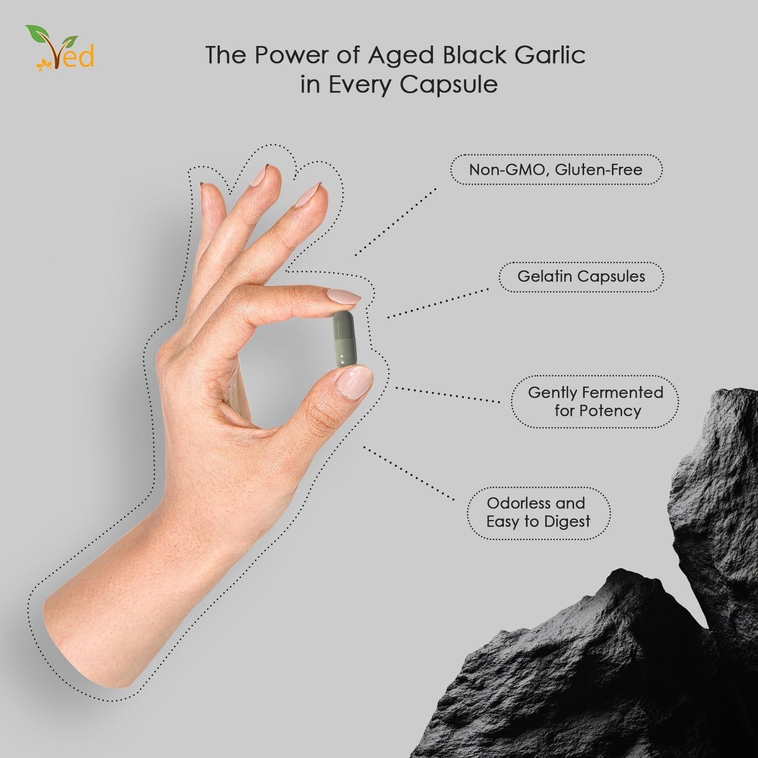 Ved GarliCalm 90 Cápsulas - Suplemento Ajo Negro Sin Olor