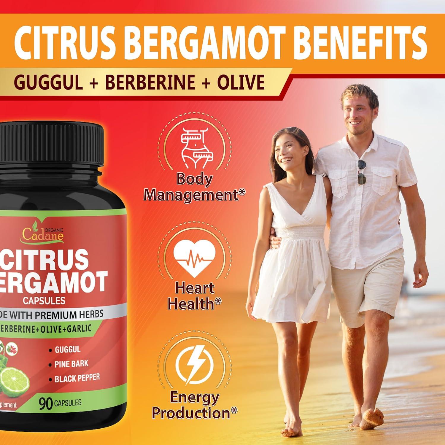 Suplemento Orgánico de Bergamota Cadane 90 Cápsulas 3 Meses