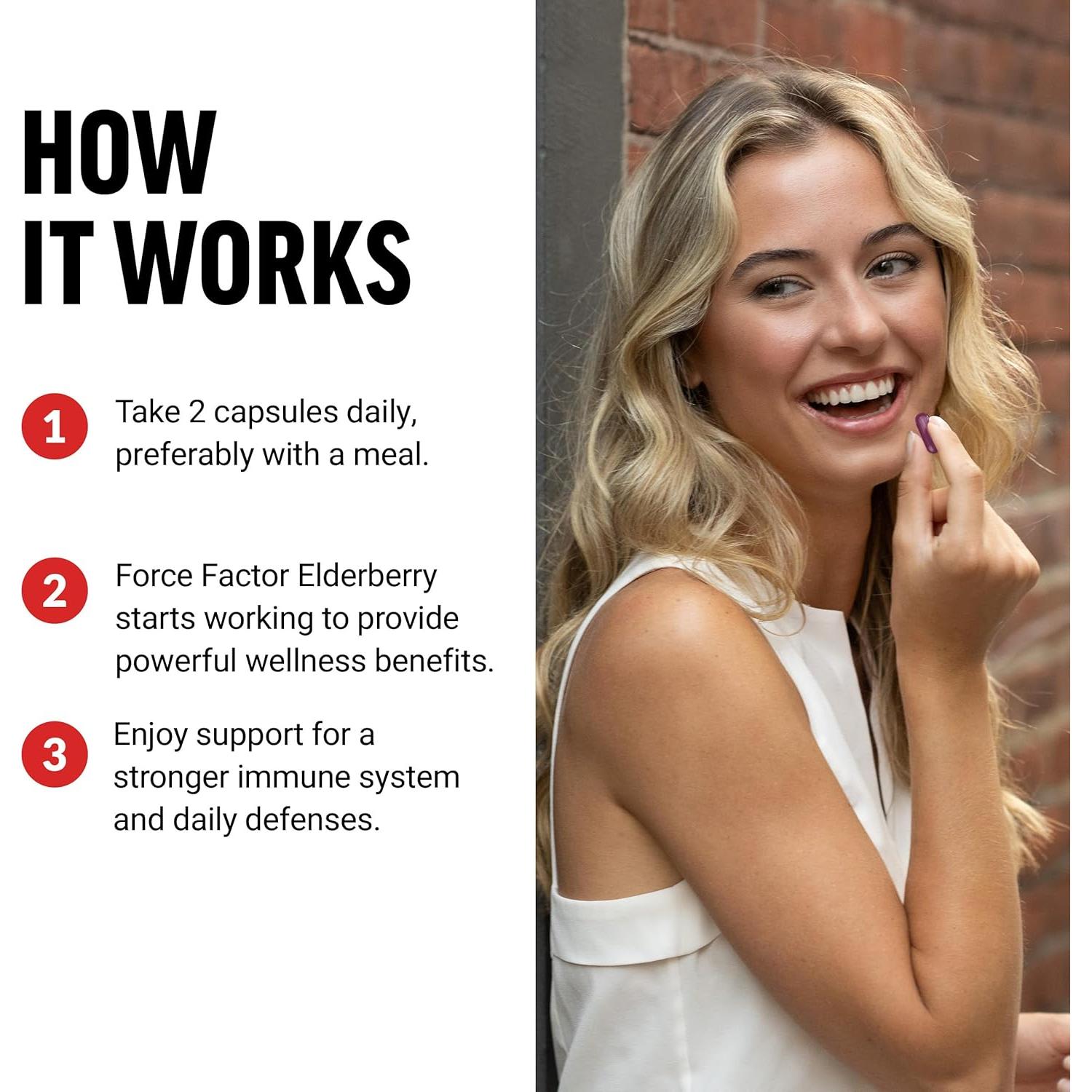 Cápsulas de Saúco Force Factor 100 Veganas Antioxidantes