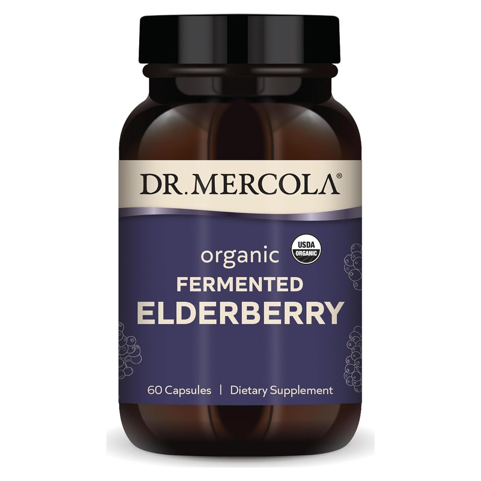 Suplemento Dietético Dr. Mercola Elderberry Orgánico 60 Cápsulas
