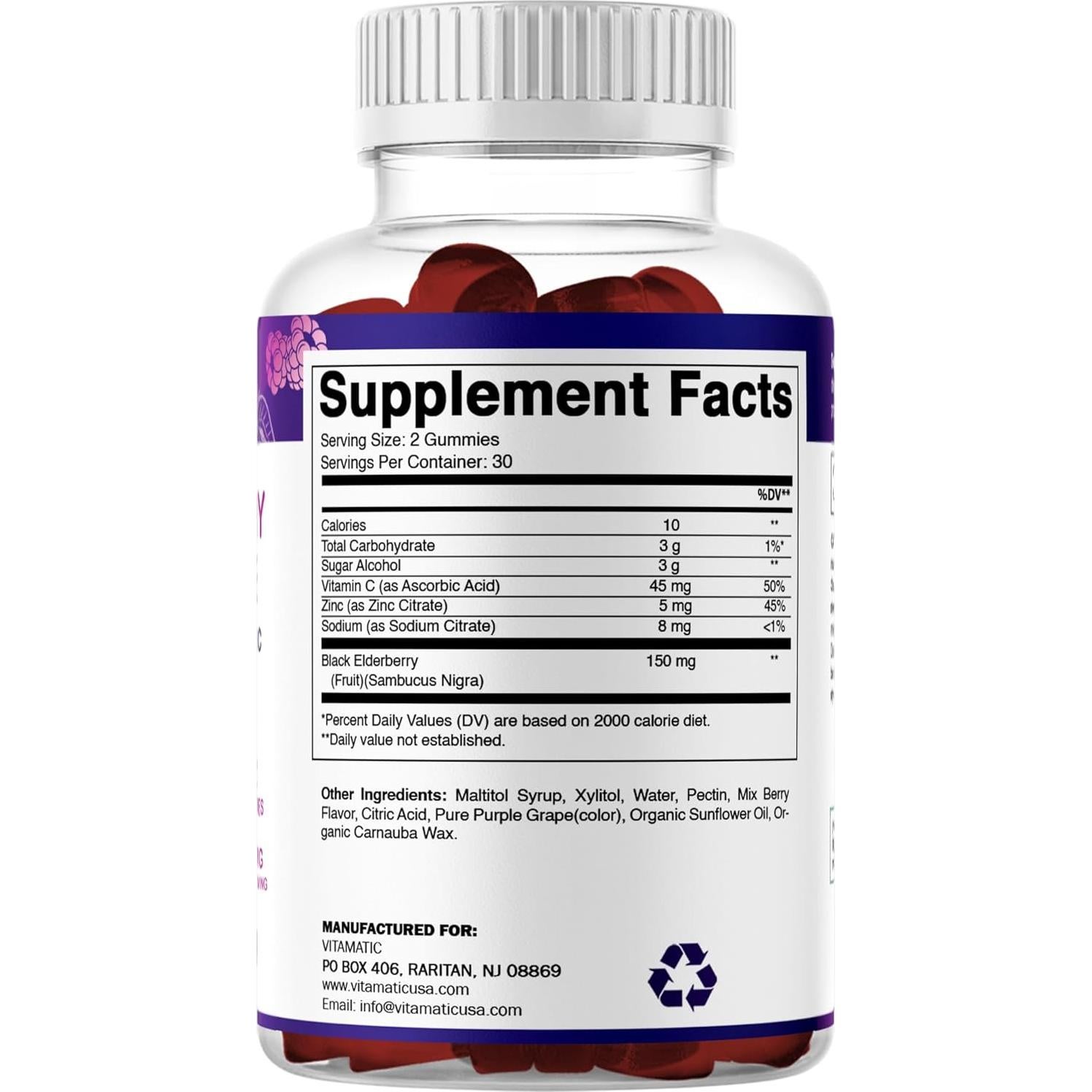 Gomitas Vitamatic con Vitamina C y Zinc - 60 Unidades - Veganas