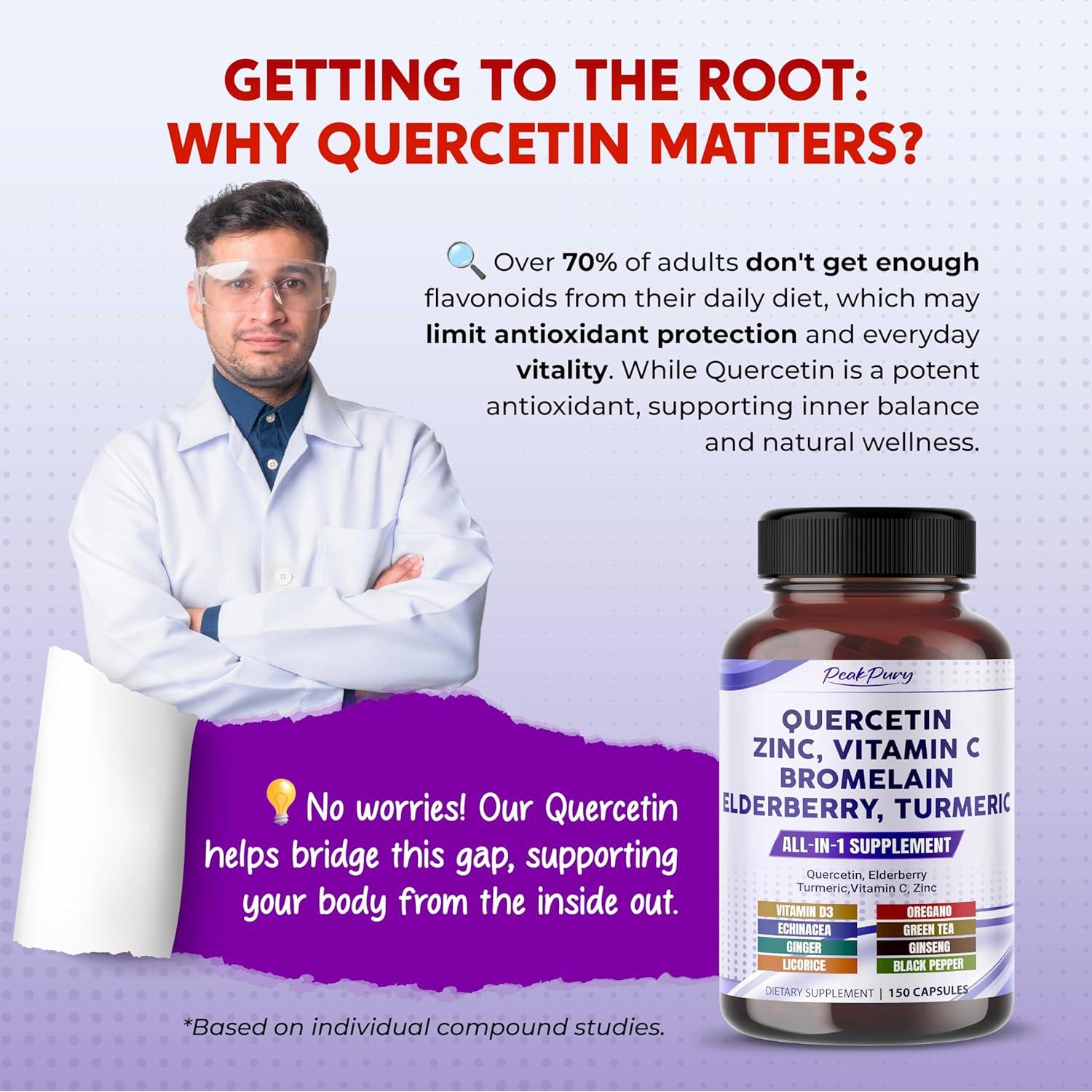 Quercetina PeakPury 150 Cápsulas - Soporte Inmunológico