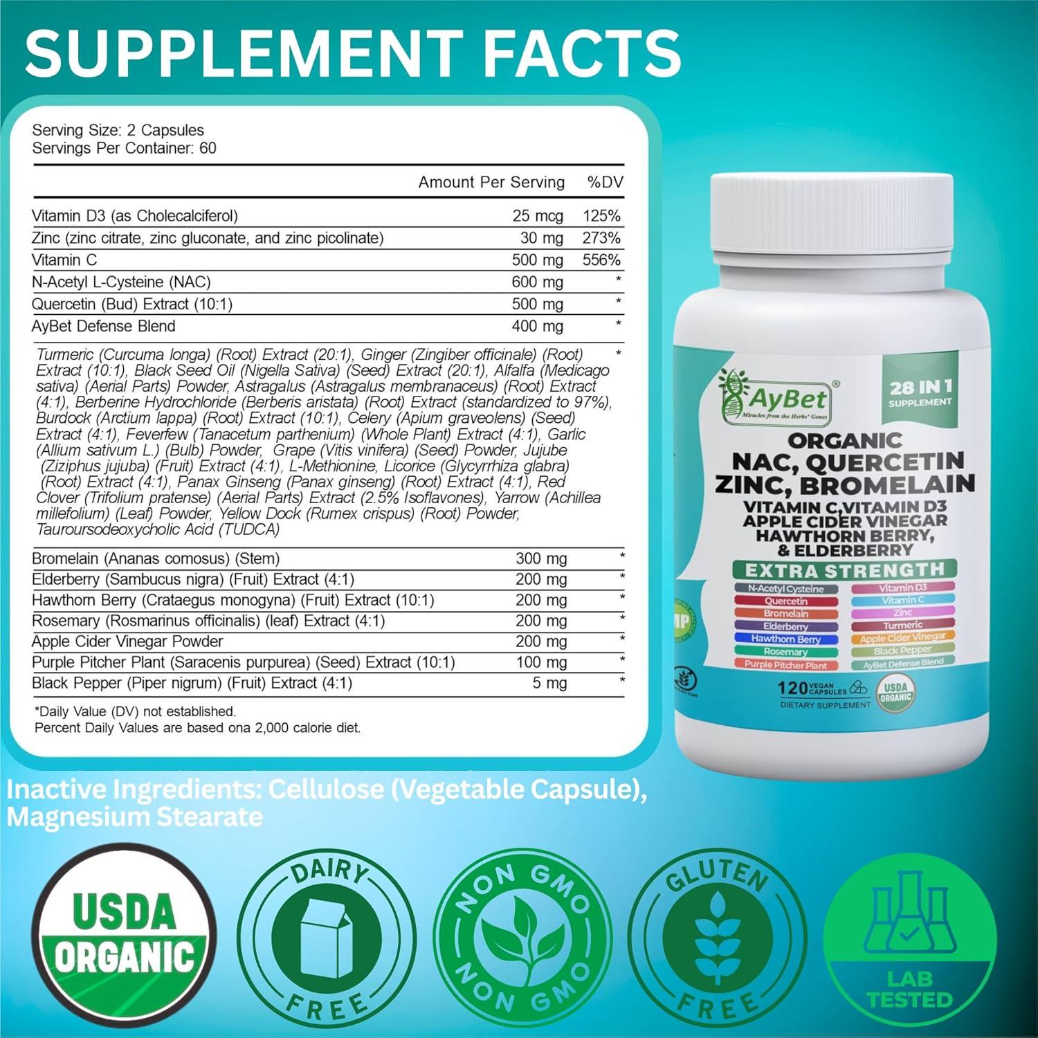 Suplemento Inmunológico AyBet 120 Cápsulas Veganas 28 en 1