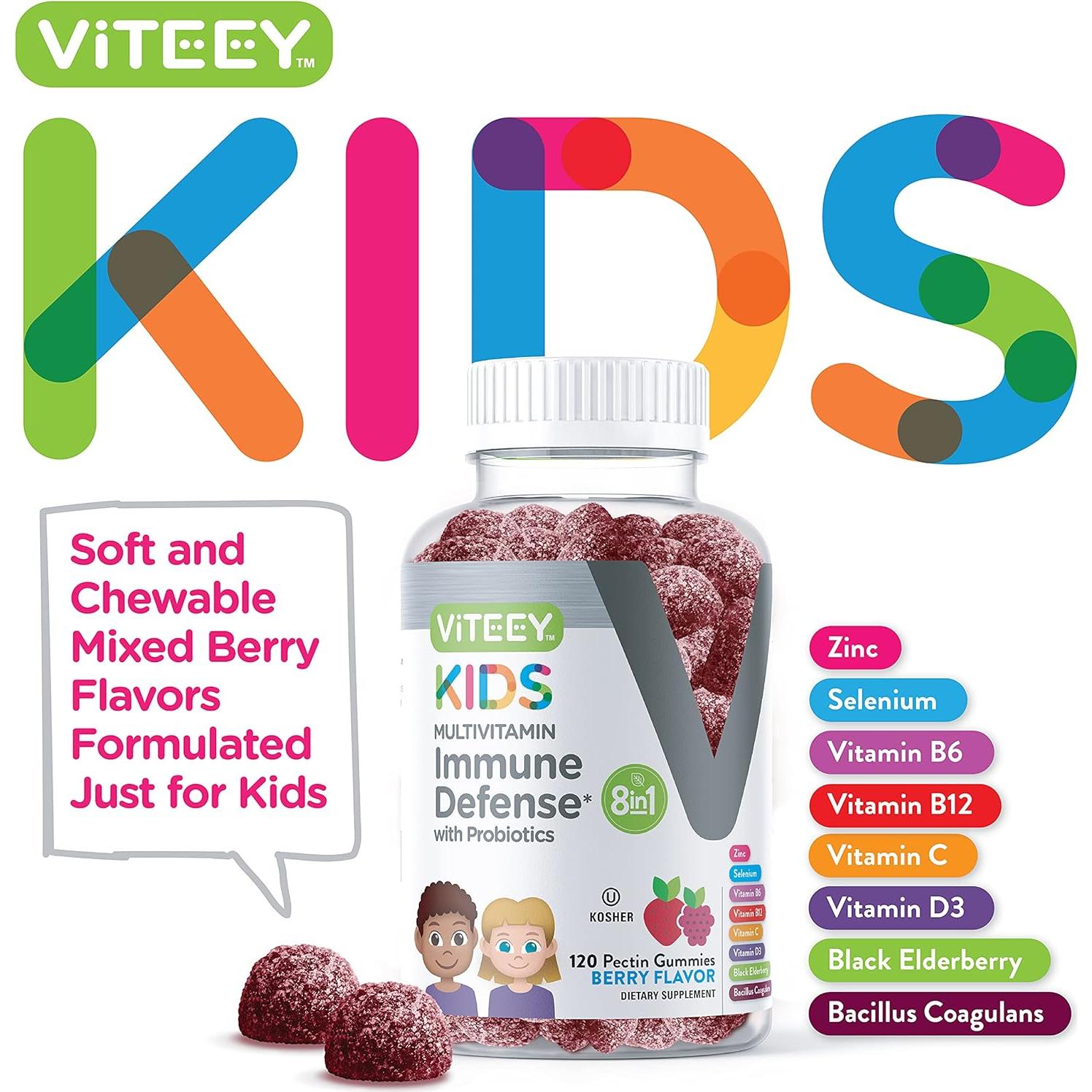 Gomitas Multivitamínicas Viteey 120 Unidades Sabor Baya