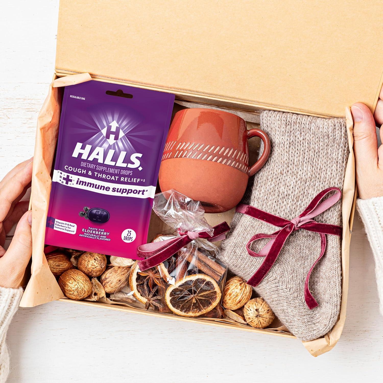 HALLS Caramelos Alivio de Tos y Garganta Sabor Saúco 25 Unidades