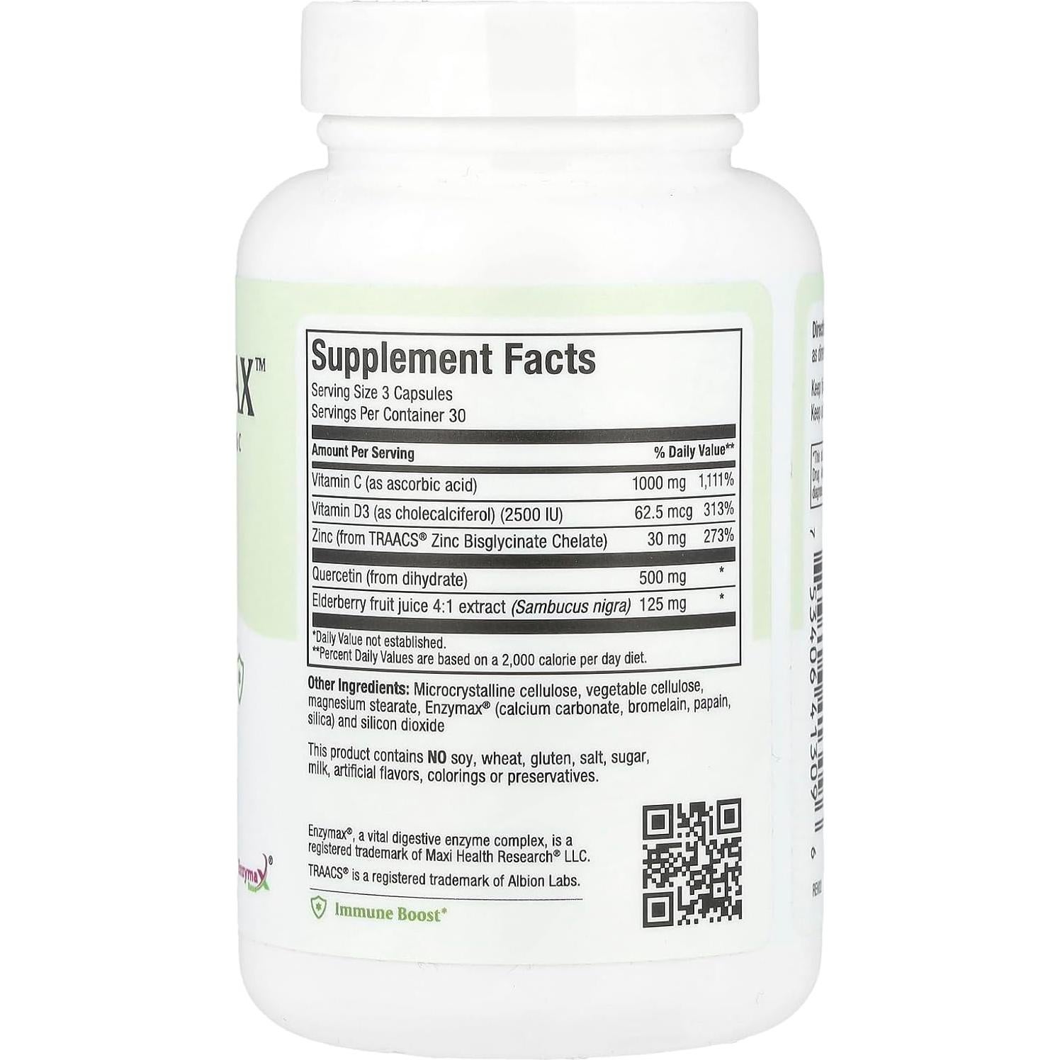 Cápsulas de Quercetina 500mg Maxi Health con Zinc y Vitamina C - 90 Veganas