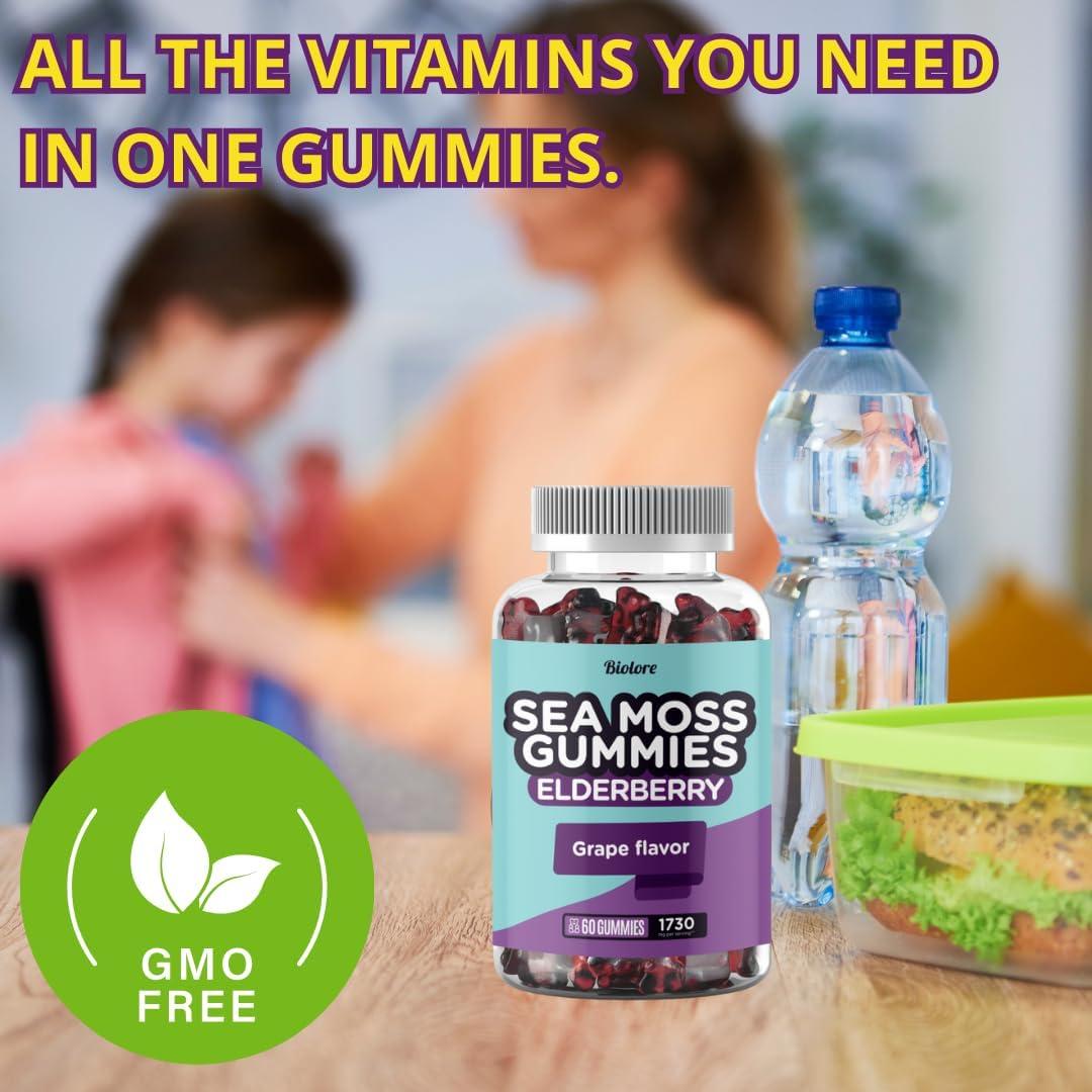 Gomitas Veganas Biolore de Musgo Marino y Saúco - 60 Piezas