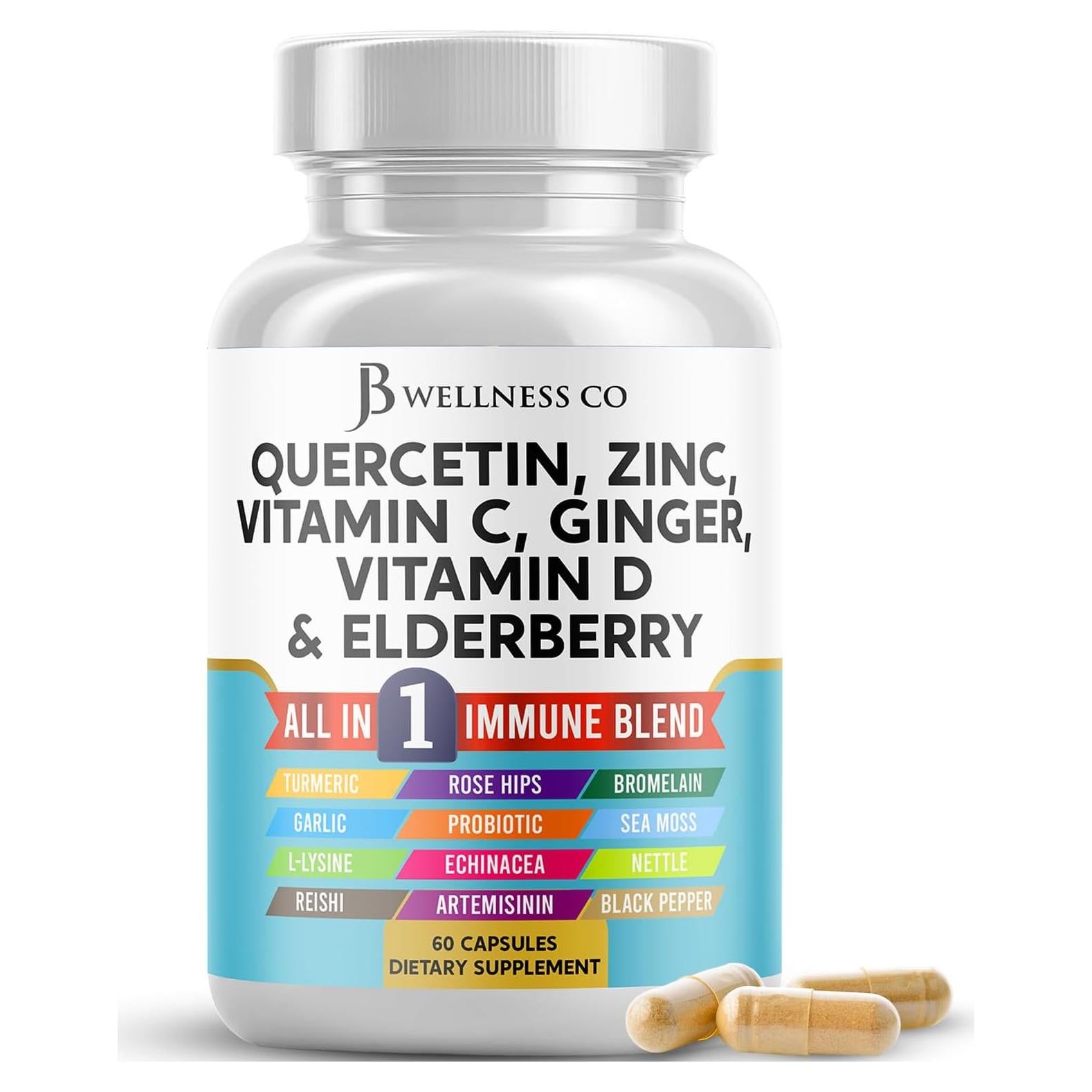 Suplemento Inmunológico Quercetina Zinc Vitamina C D 60 Cápsulas