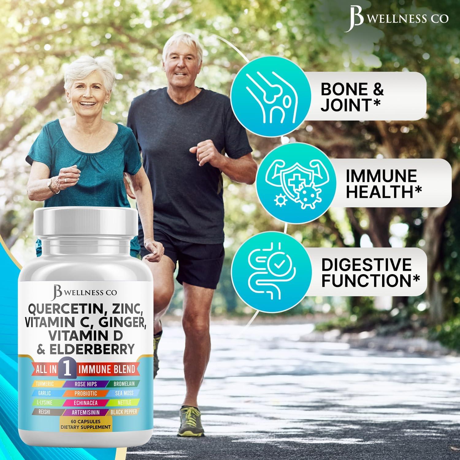 Suplemento Inmunológico Quercetina Zinc Vitamina C D 60 Cápsulas