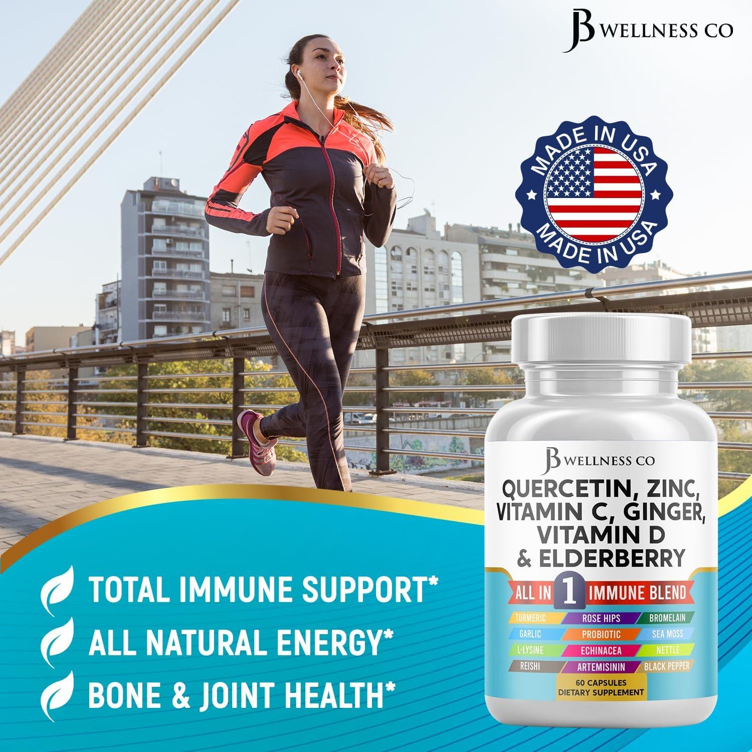 Suplemento Inmunológico Quercetina Zinc Vitamina C D 60 Cápsulas