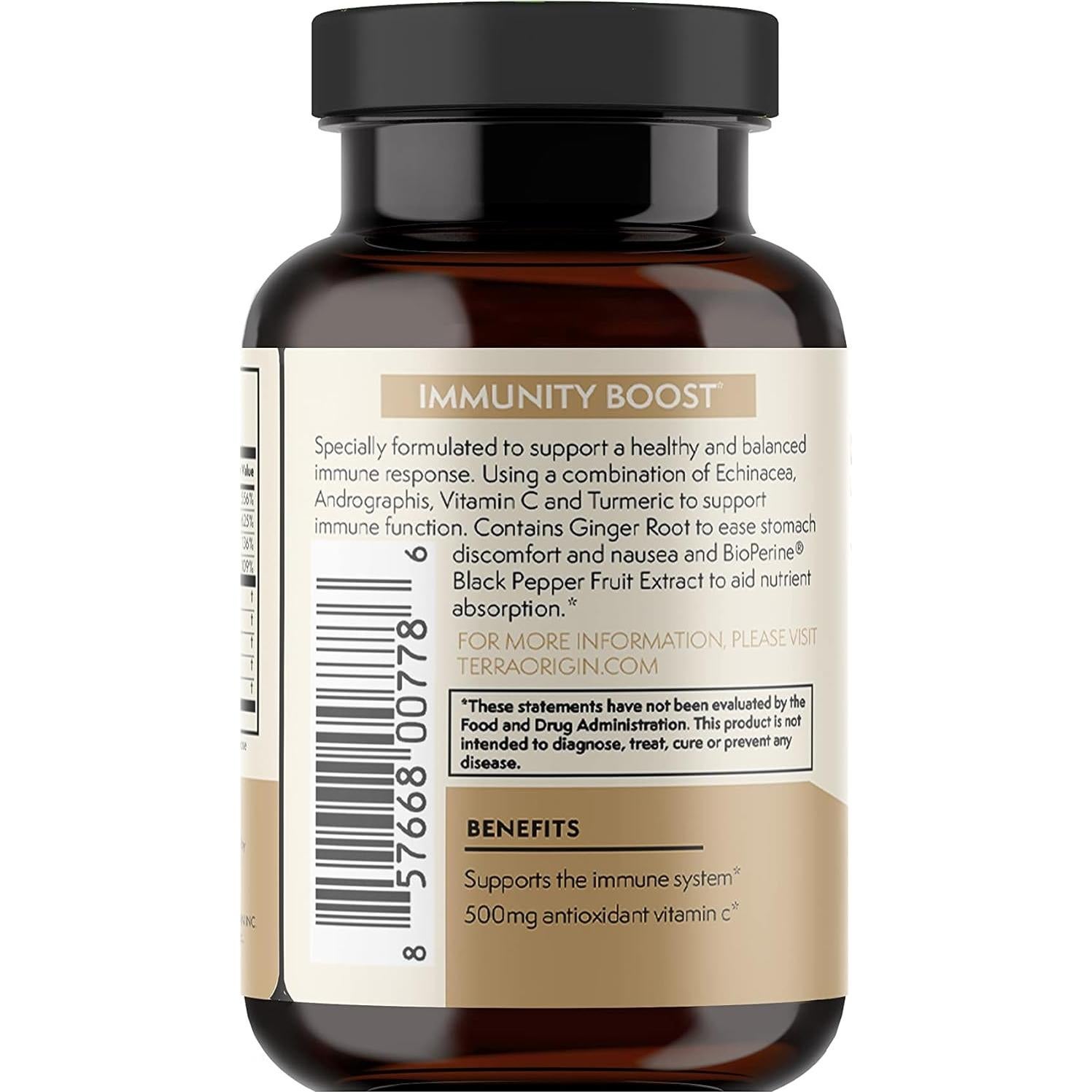 Suplemento Inmunológico Terra Origin 30 Tabletas Vitamina C D3 Zinc