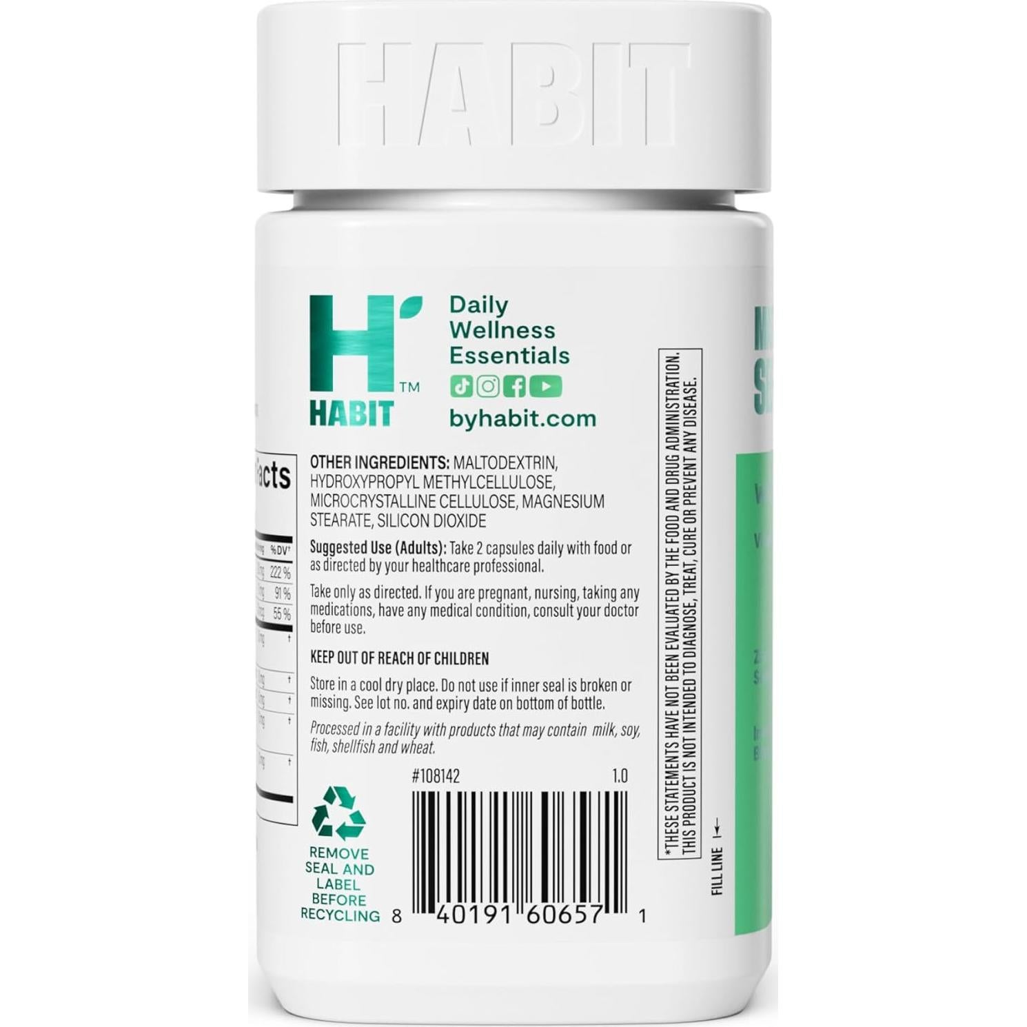 Suplemento Inmunidad Habit 2 Paquete Doble 120 Cápsulas Veganas