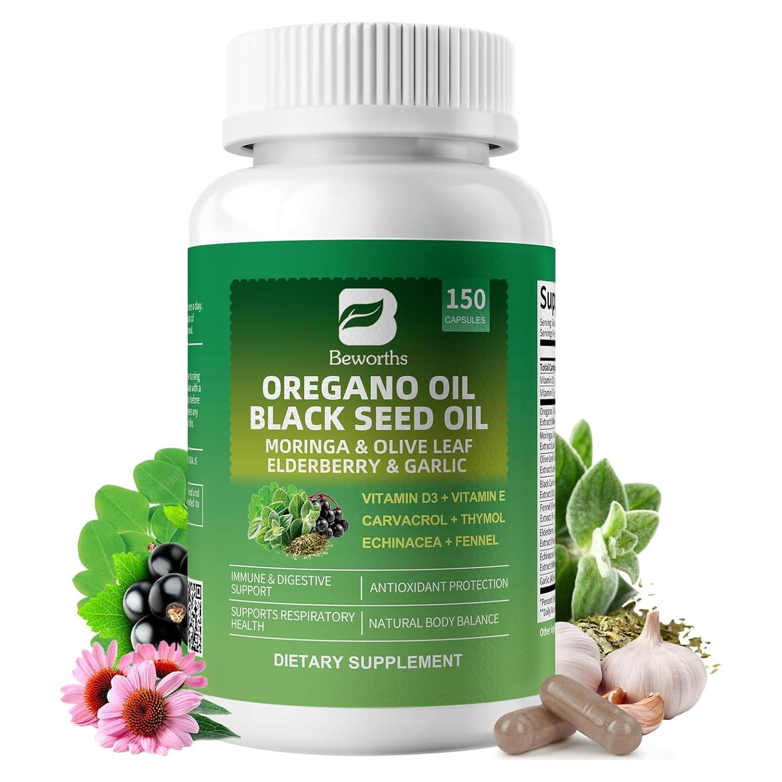 Cápsulas de Aceite de Orégano Orgánico B Beworths 150 Ct