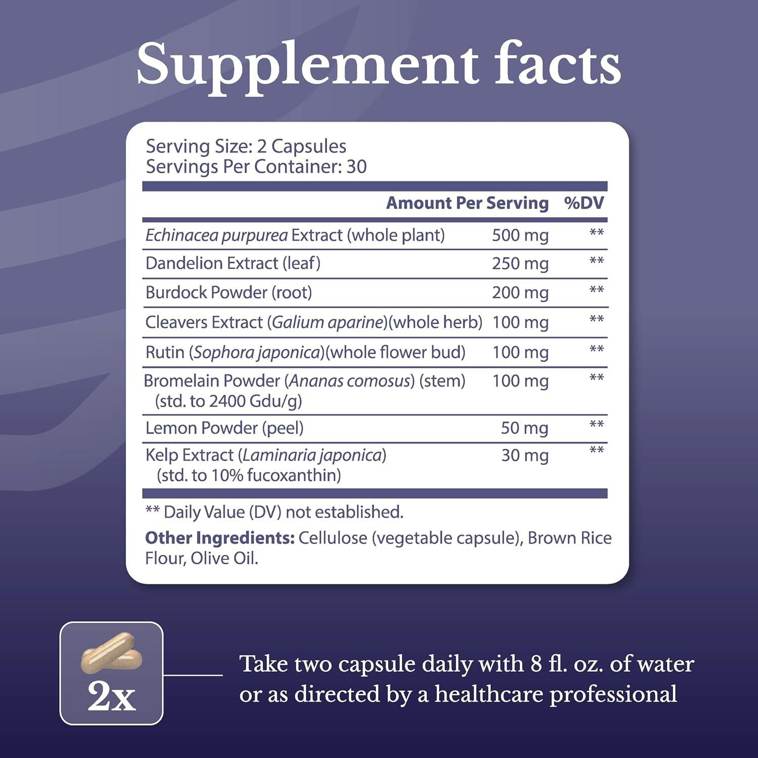 Lymph MD Suplemento Drenaje Linfático 120 Cápsulas Nation Health