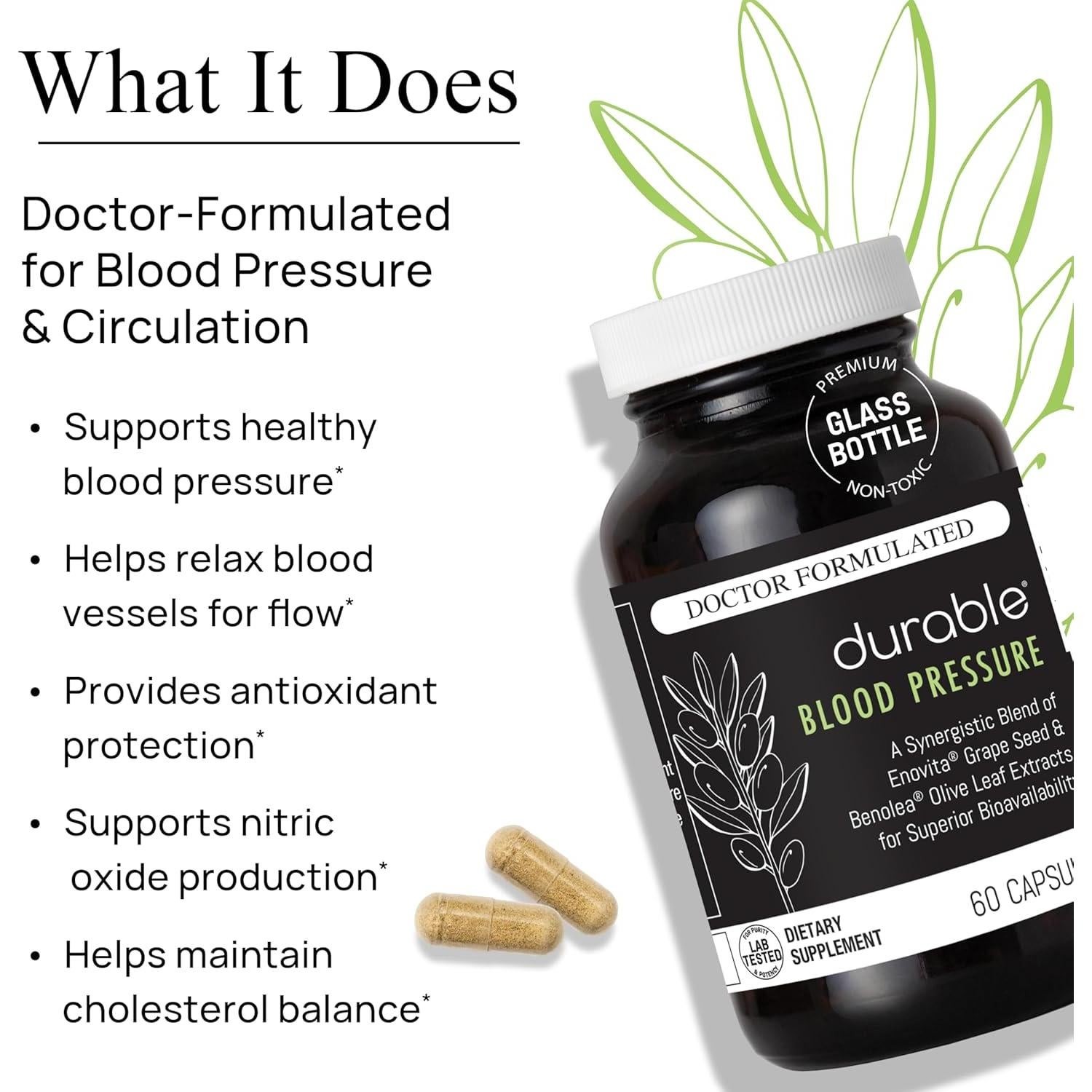 Suplemento Natural Durable para Presión Arterial 60 Cápsulas