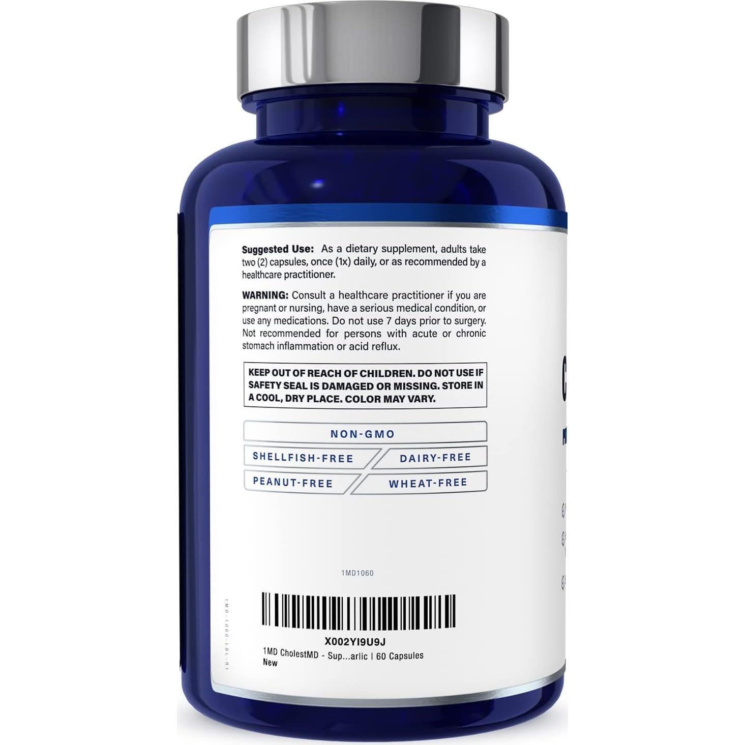 Suplemento CholestMD 1MD Nutrition con Ajo y Niacina - 120 Cápsulas