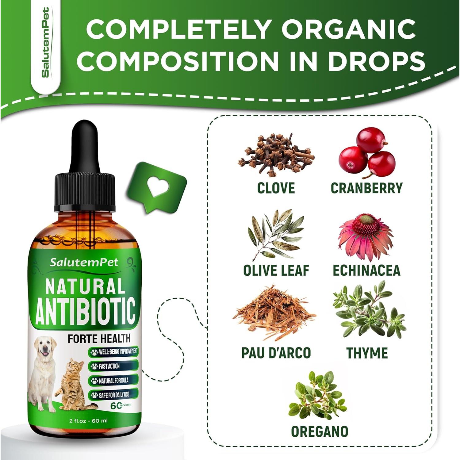 Antibiótico Natural para Perros y Gatos SalutemPet 60 ml