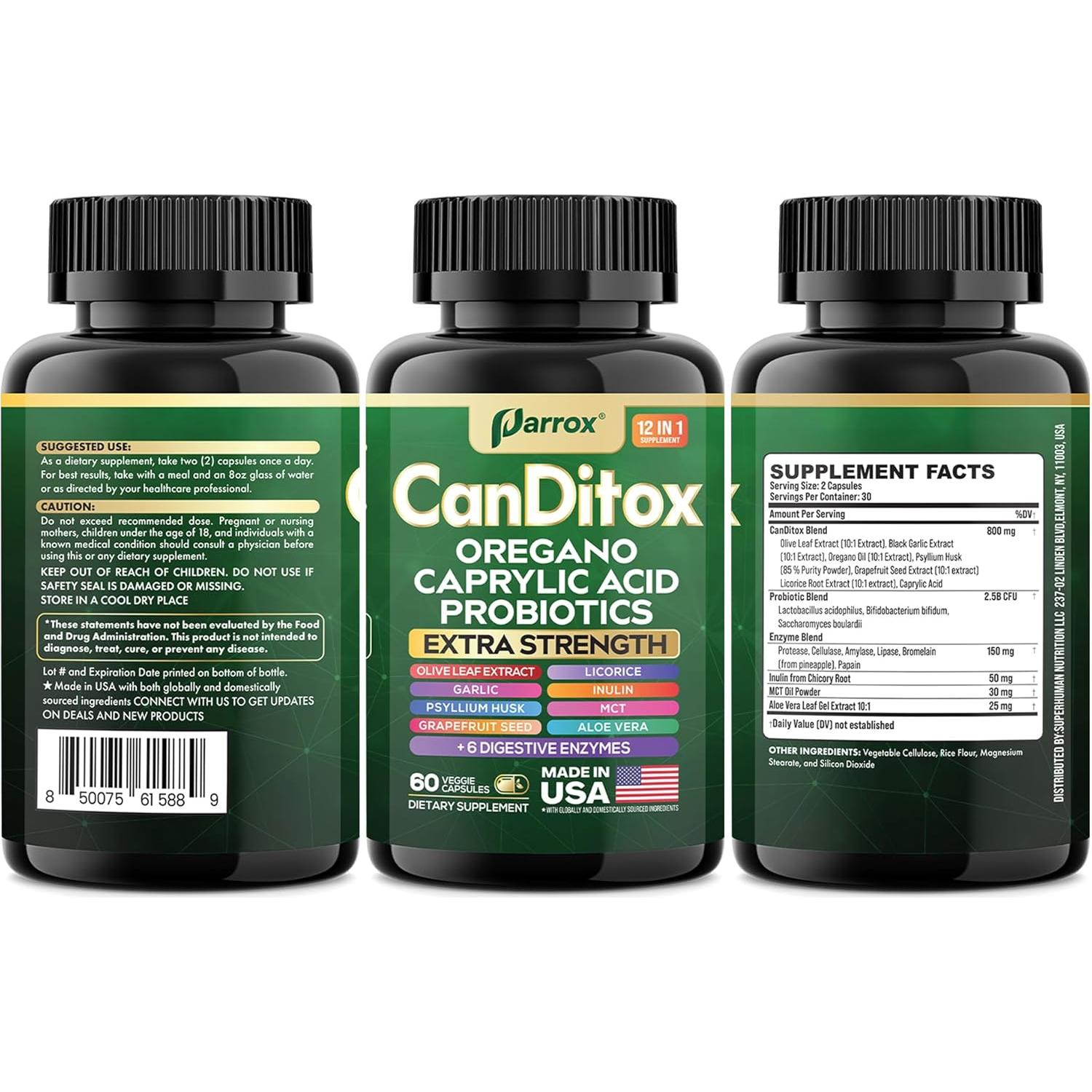 Cápsulas Parrox CanDitox 60 Unidades - Suplemento Digestivo