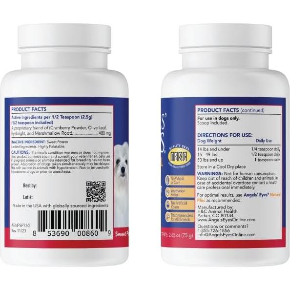 Suplemento Natural Plus para Manchas de Lagrimas Perros 75g