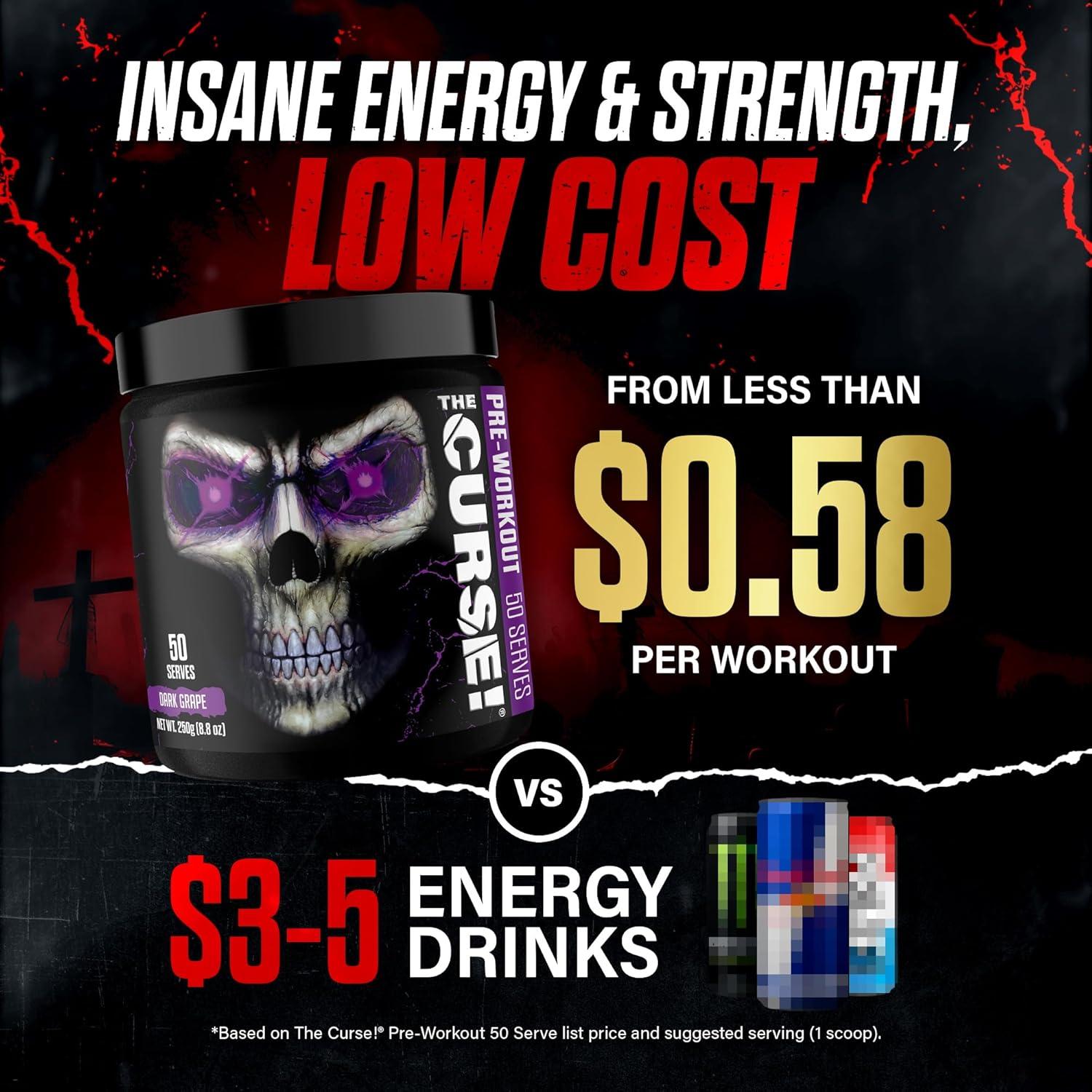 JNX SPORTS The Curse! Polvo Pre Entrenamiento 150g Sabor Uva Oscura