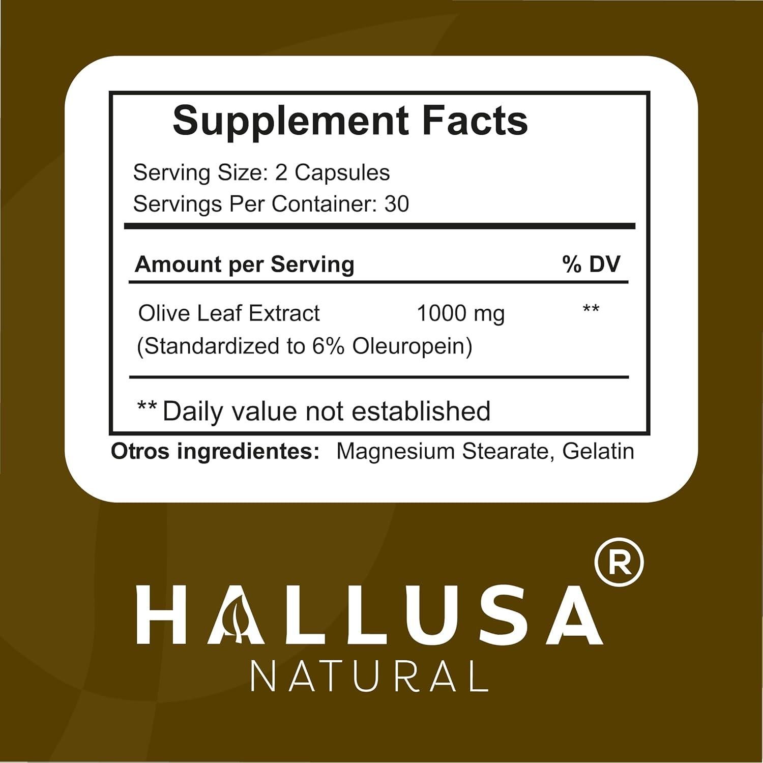 Suplemento Inmunológico Hallusa Natural 1000mg - 60 Cápsulas