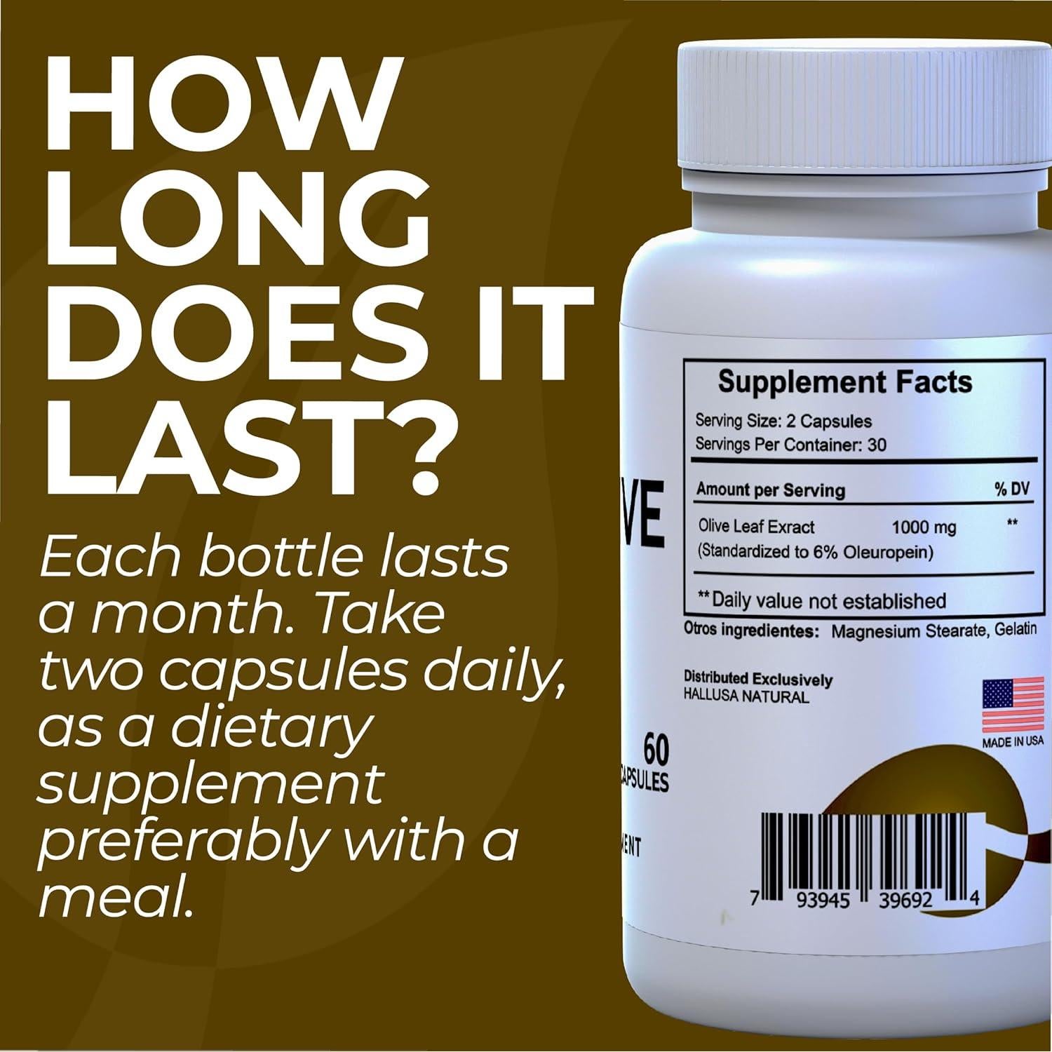 Suplemento Inmunológico Hallusa Natural 1000mg - 60 Cápsulas