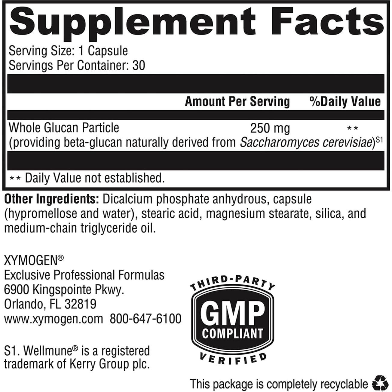 Suplemento Inmunológico XYMOGEN ImmunotiX 250 - 30 Cápsulas