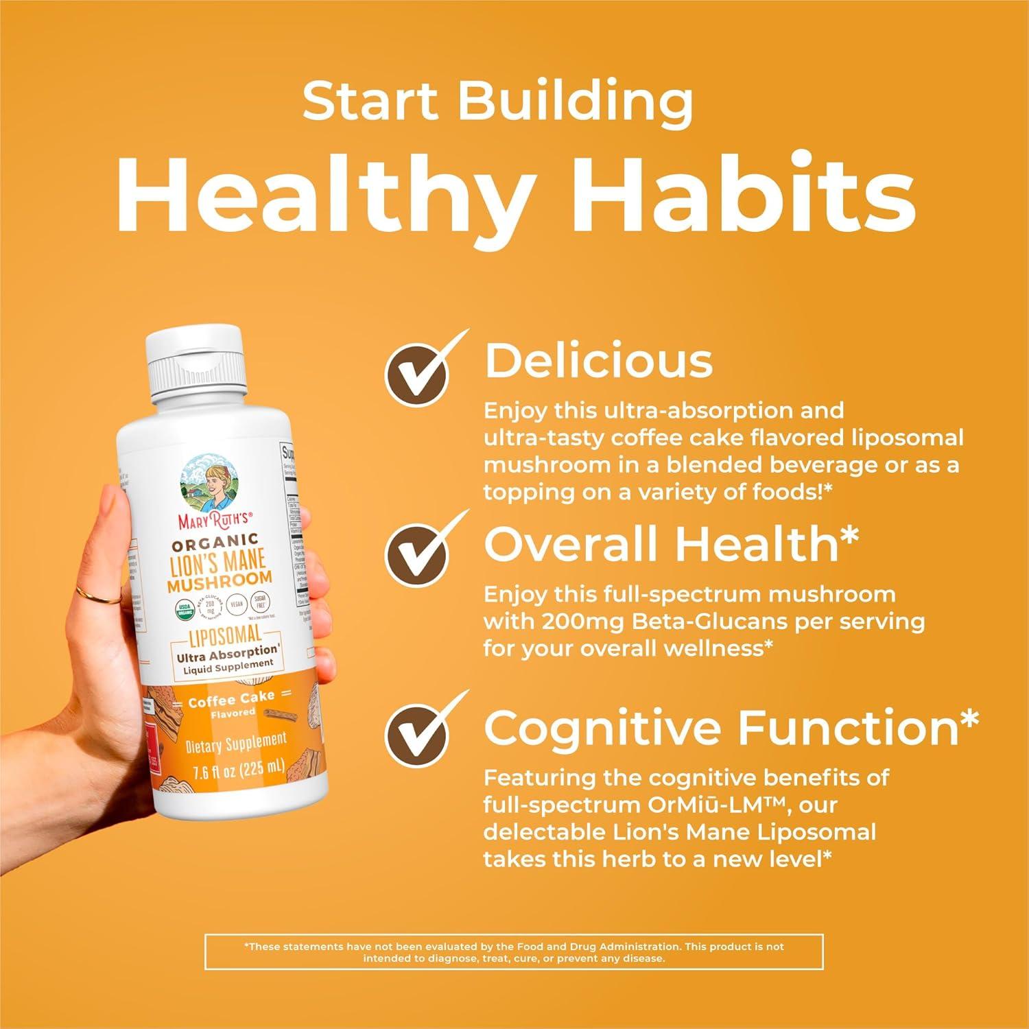 Suplemento Líquido de Hongo Lion's Mane MaryRuth 215g