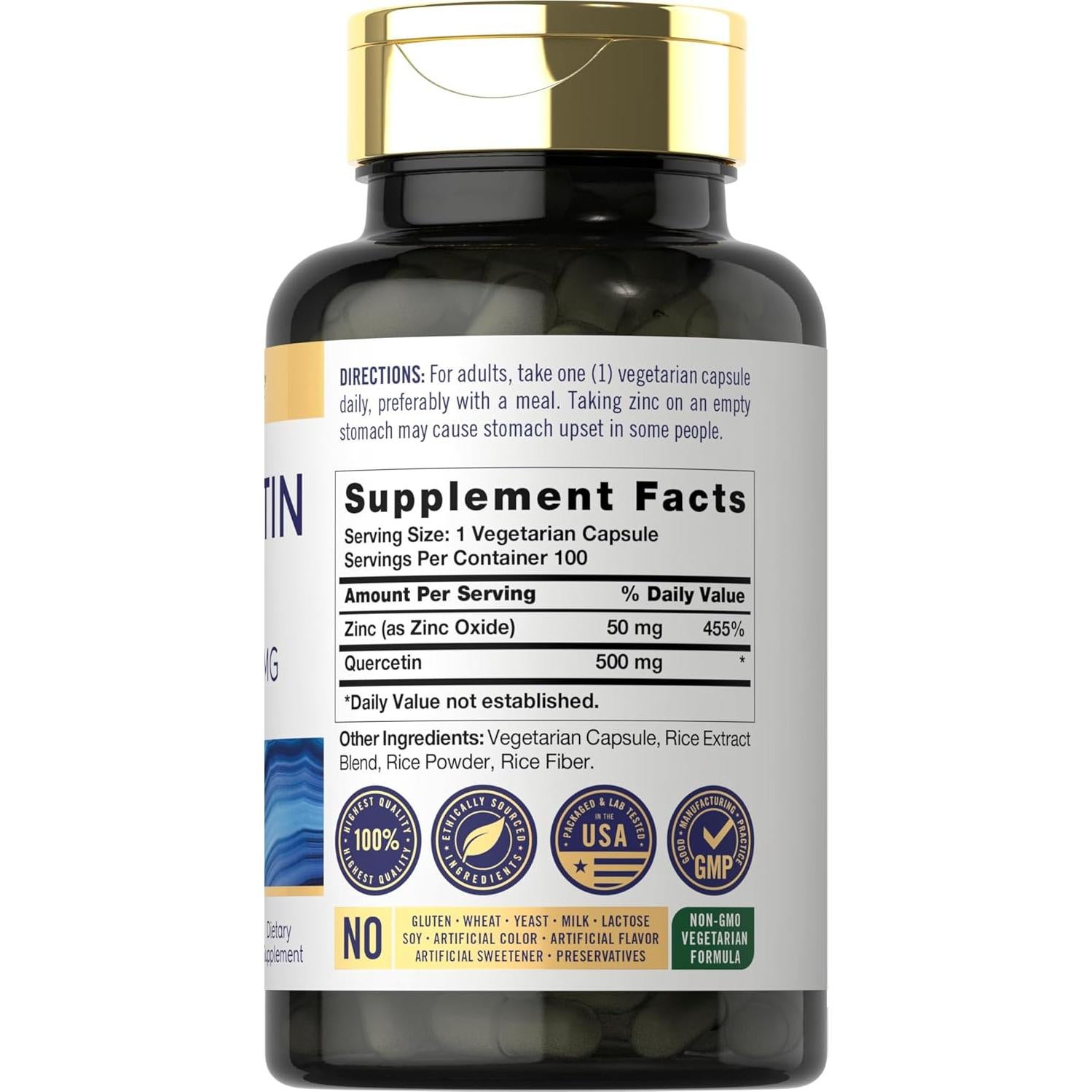 Cápsulas de Quercetina Carlyle 500mg + Zinc 50mg - 100 Unidades